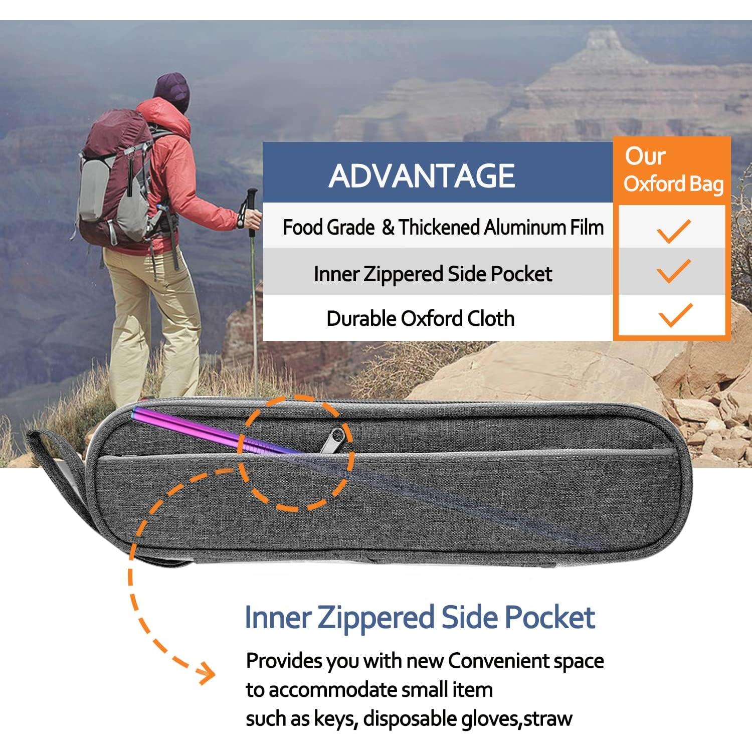 Set de Cubiertos de Viaje Hommaly 11 Piezas Acero Inoxidable Negro