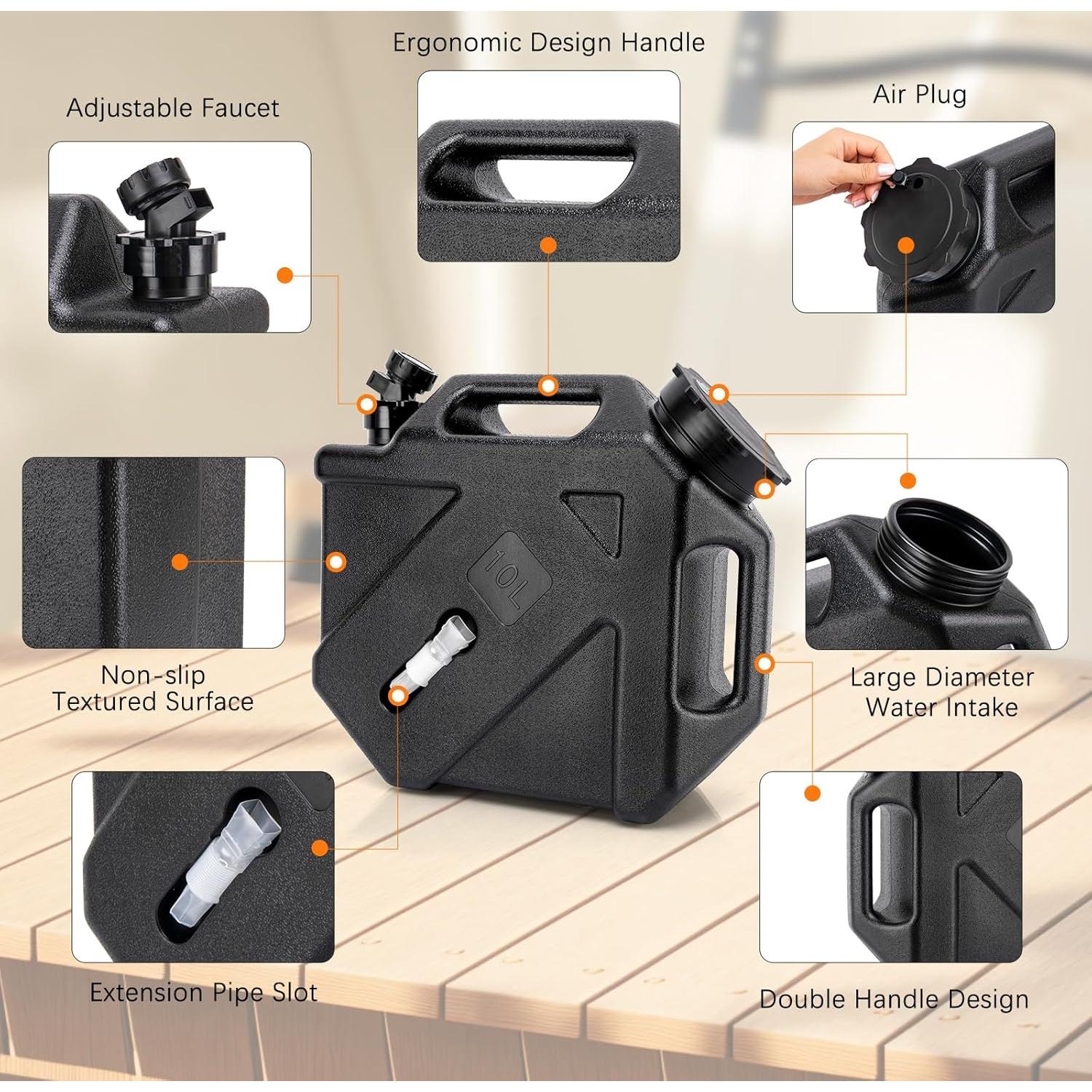 Jarra de Agua para Camping JOHAHTANG 10L con Grifo Antifugas