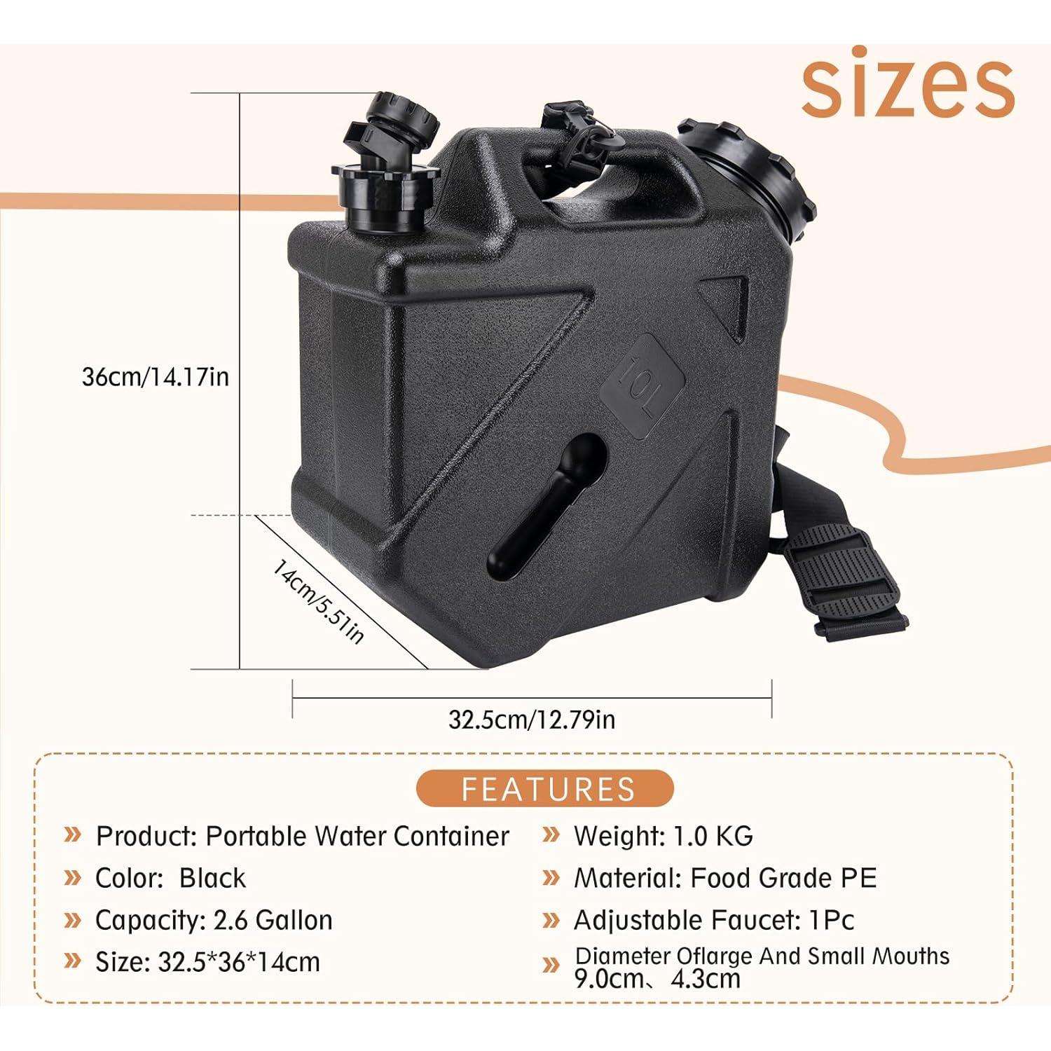 Jarra de Agua para Camping JOHAHTANG 10L con Grifo Antifugas