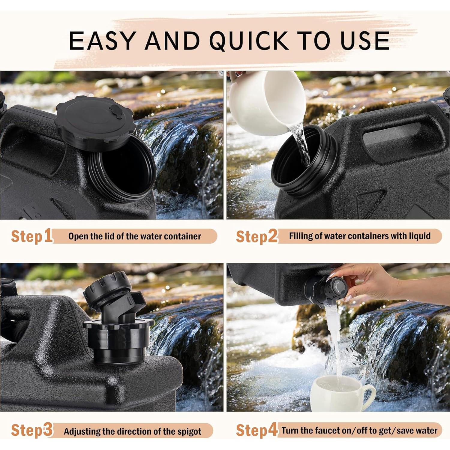 Jarra de Agua para Camping JOHAHTANG 10L con Grifo Antifugas