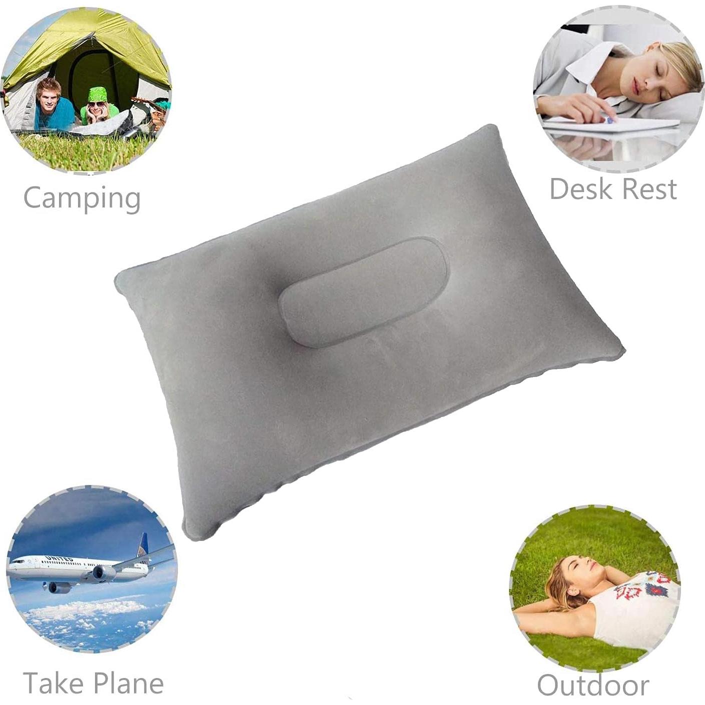 2 Almohadas Inflables Dogxiong PVC Suaves para Camping y Viajes