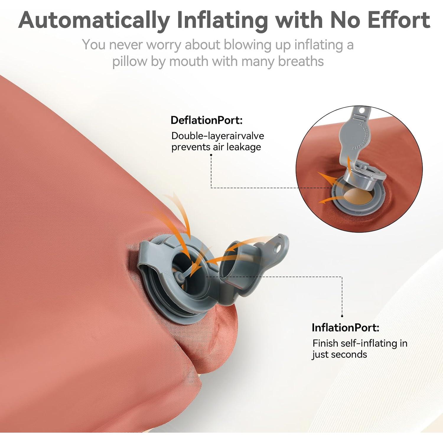 Almohada Inflable Ultraligera TANSTRIDER CP-01 Caqui