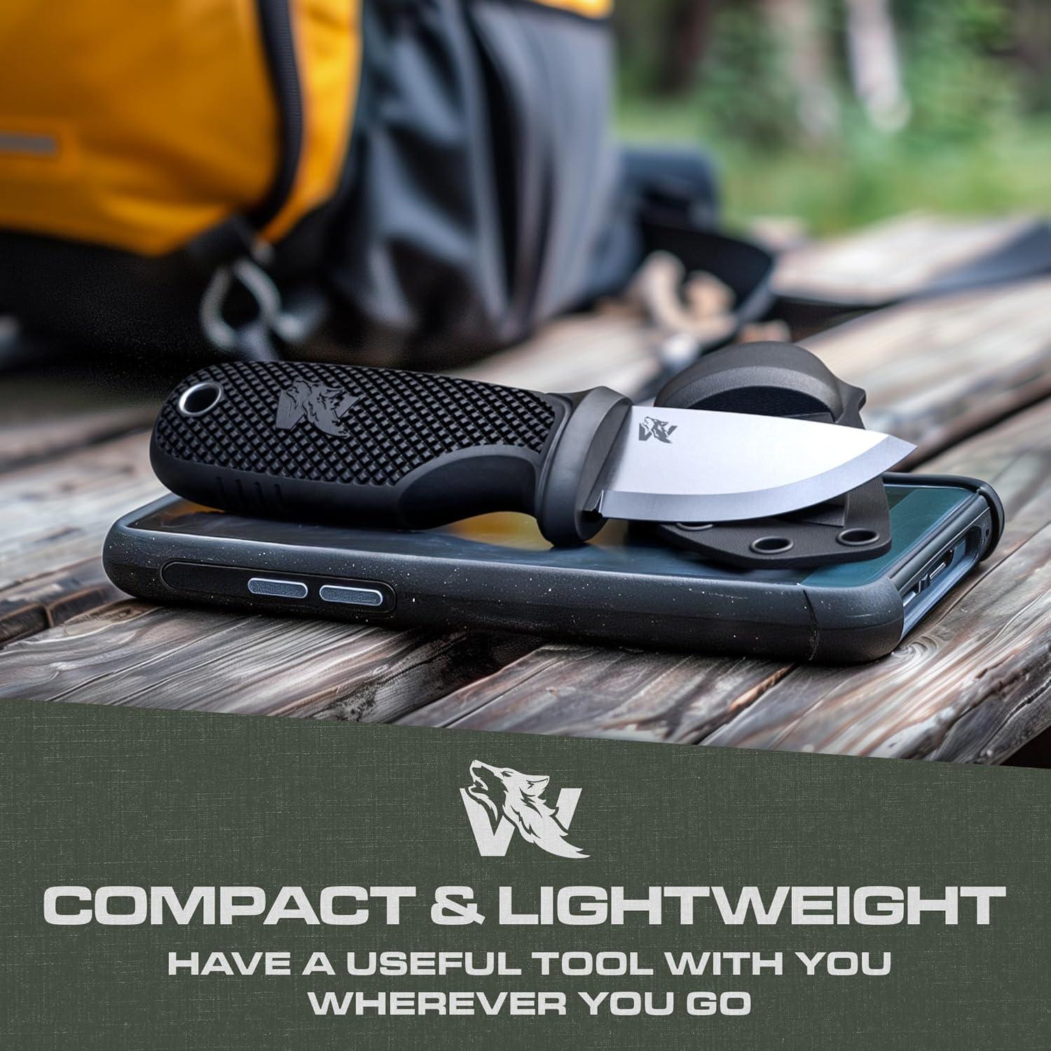 Cuchillo de Cuello EDC Odenwolf W-MINI 2 con Funda y Collar