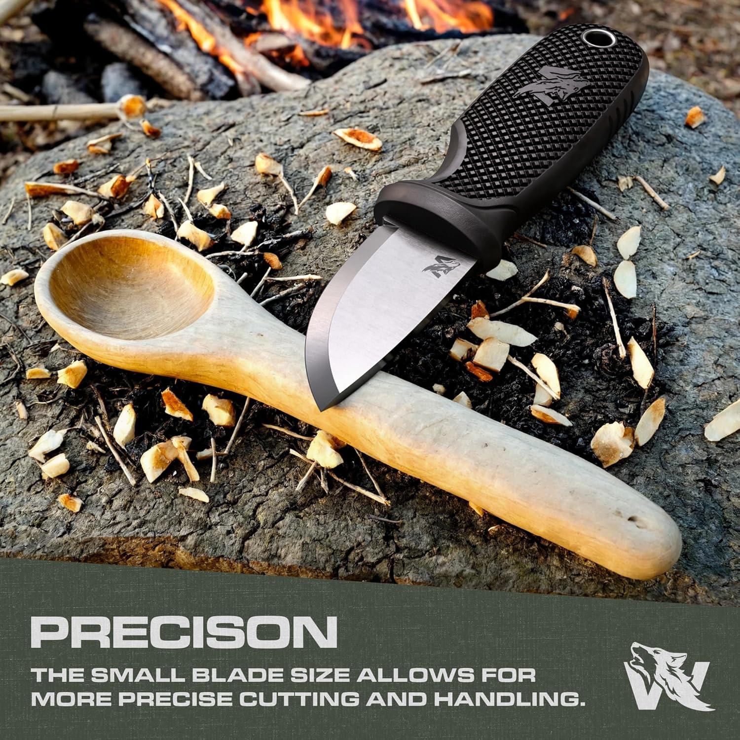 Cuchillo de Cuello EDC Odenwolf W-MINI 2 con Funda y Collar