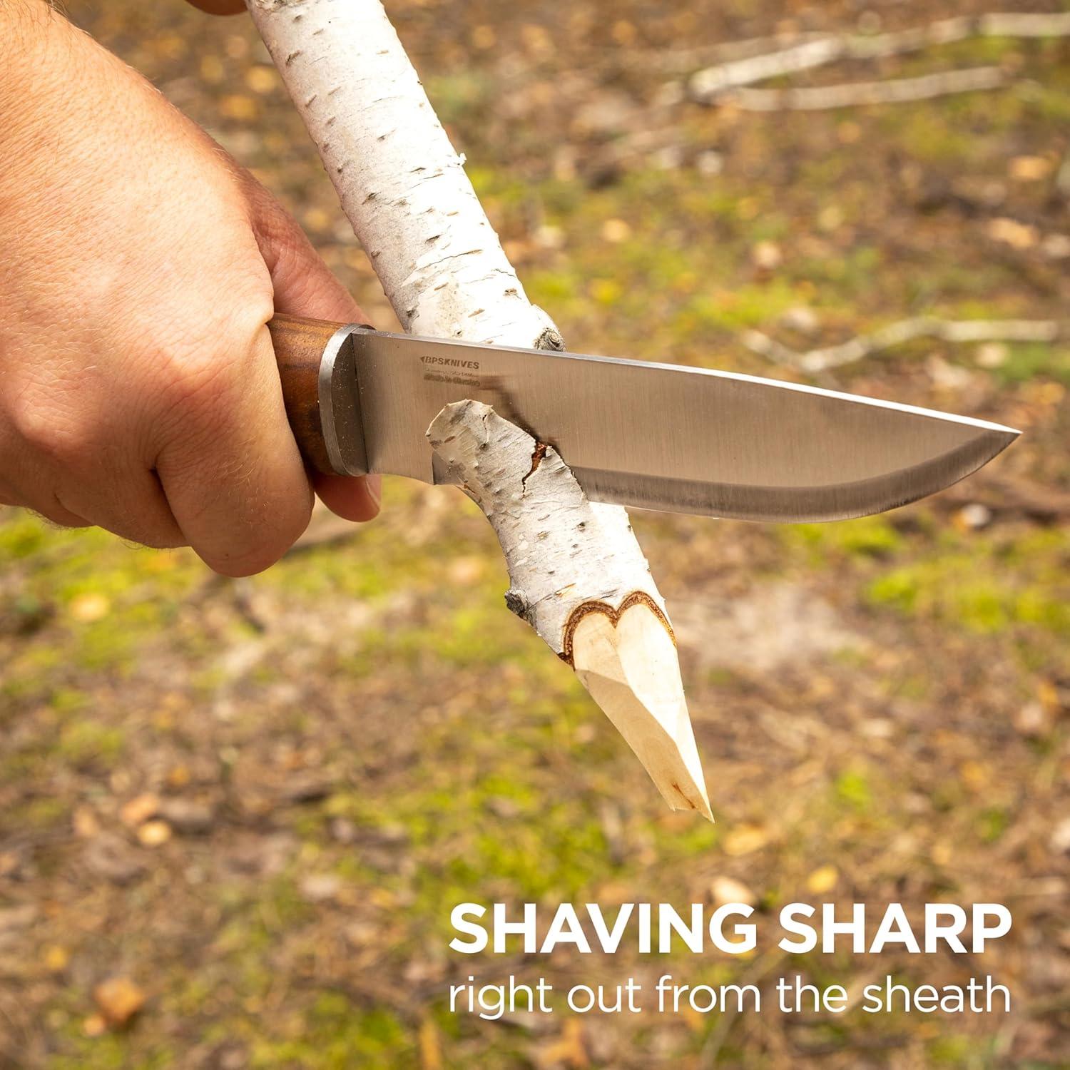 Cuchillo de Campamento BPS BK06 con Funda de Cuero 25cm