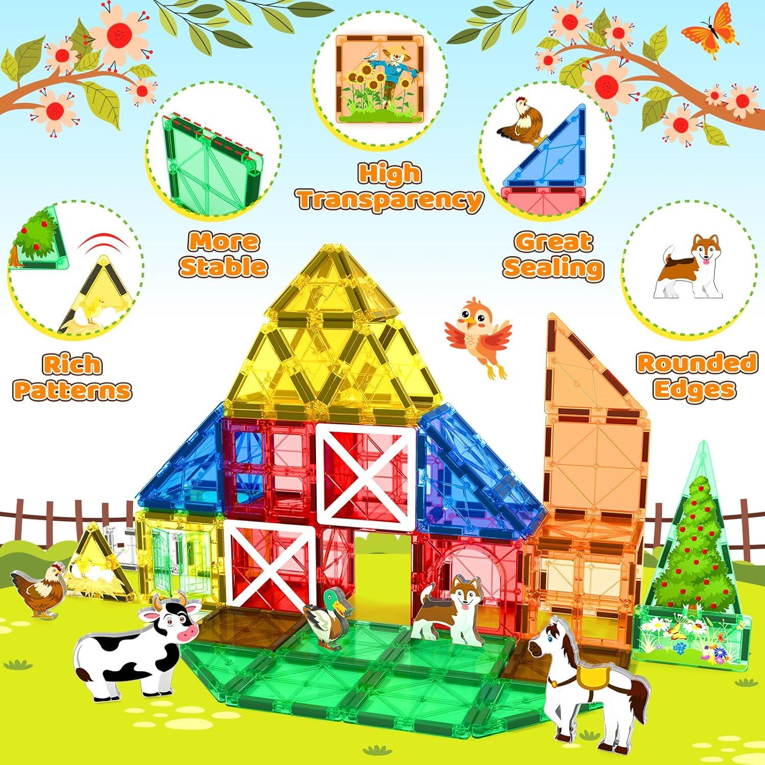 Juguete Magnético de Azulejos Matchtiles 44 Piezas Animales