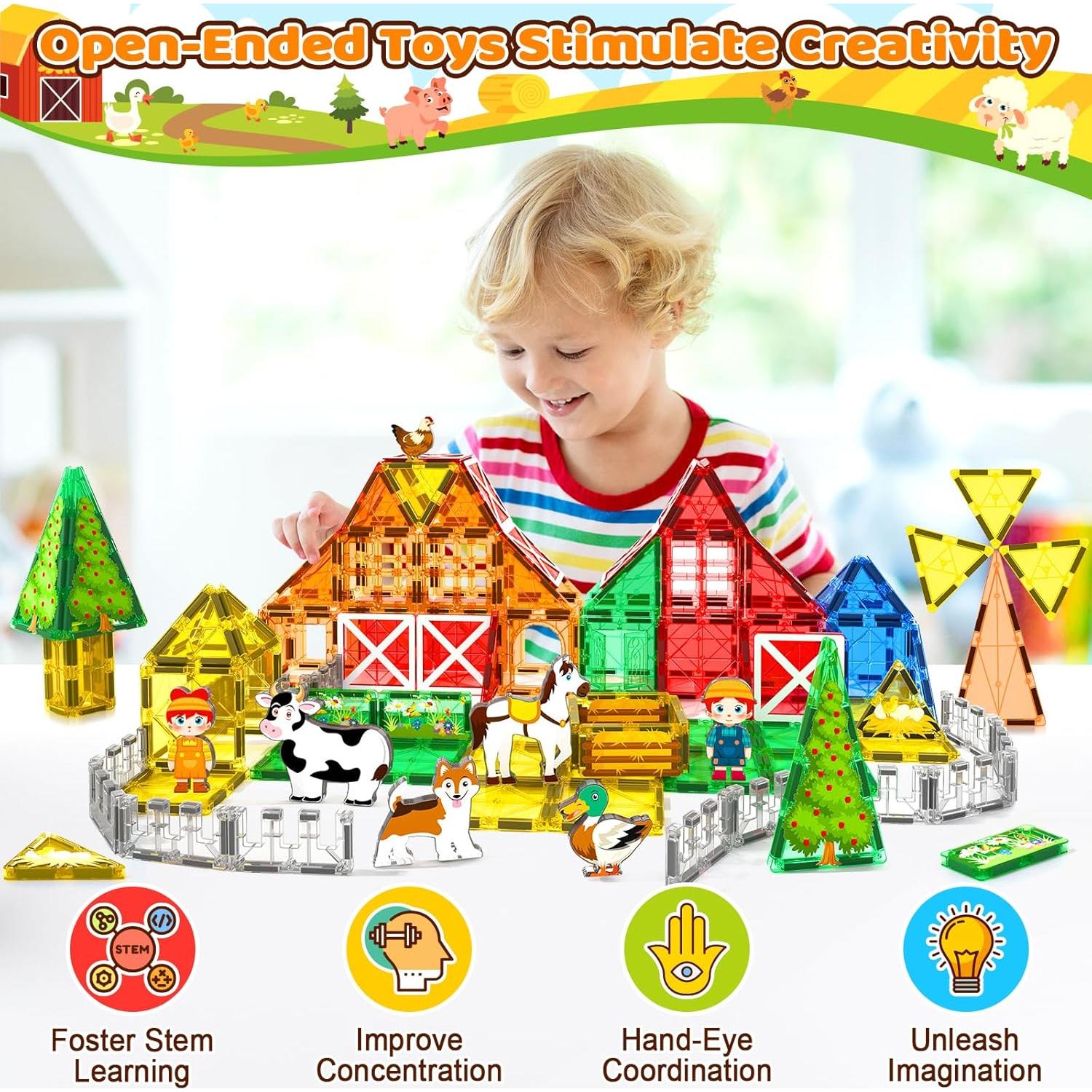 Juguete Magnético de Azulejos Matchtiles 44 Piezas Animales