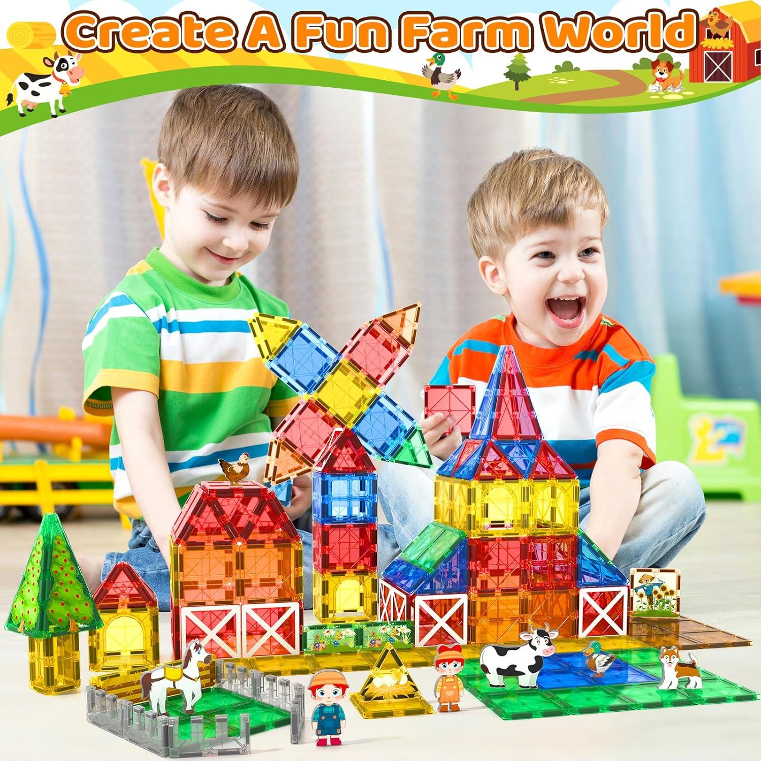 Juguete Magnético de Azulejos Matchtiles 44 Piezas Animales