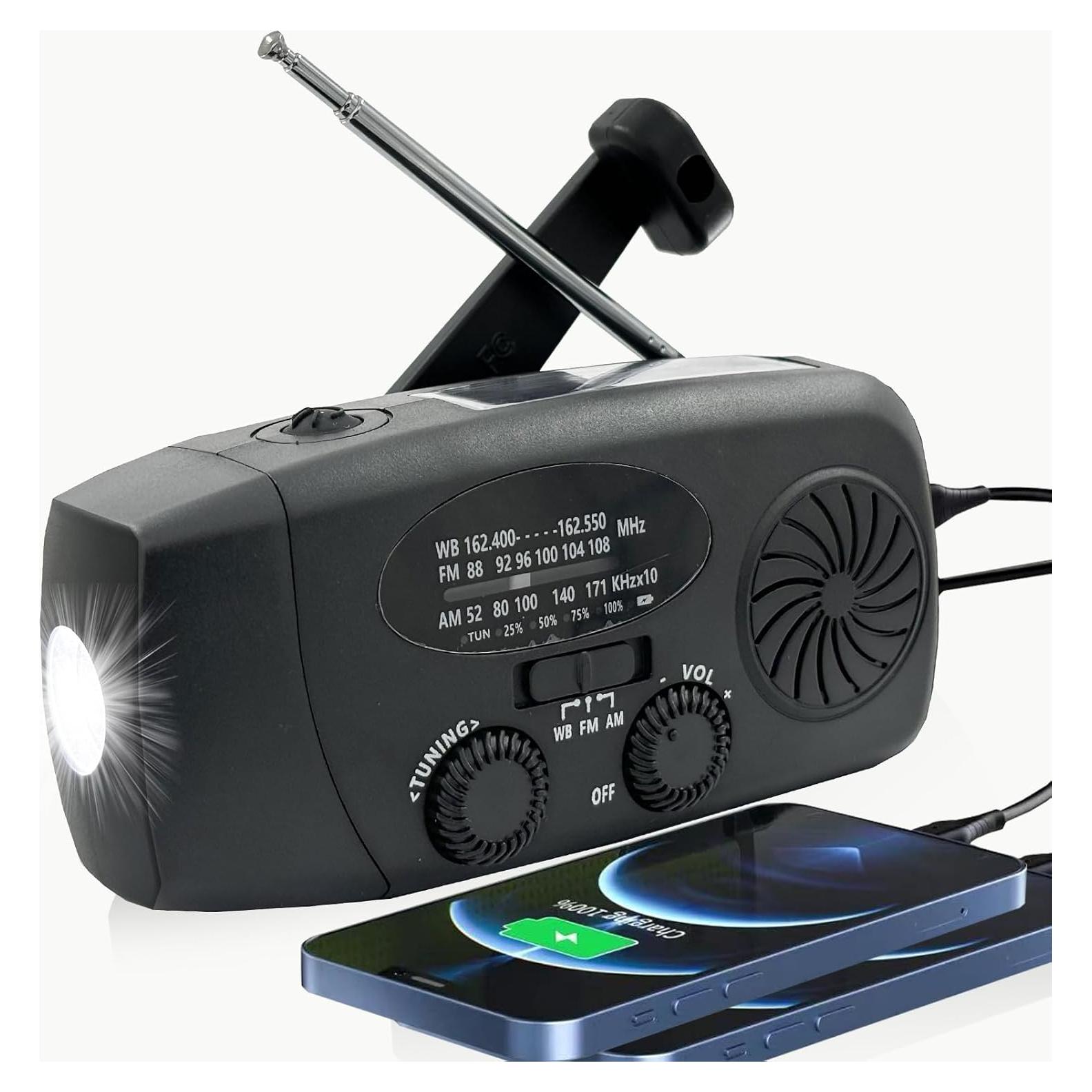 Radio de Emergencia Solar Manivela 2000mAh Rumenglai Naranja