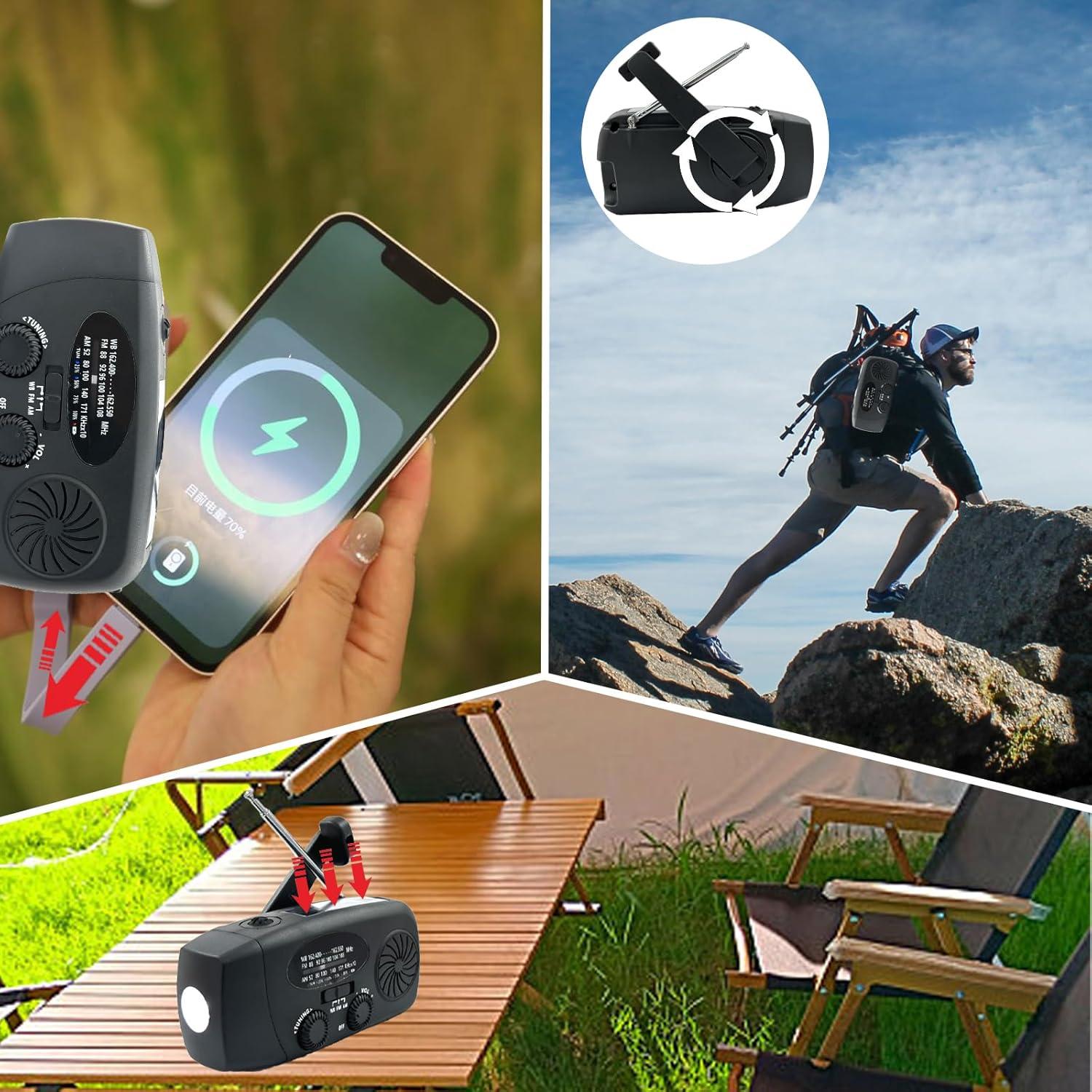 Radio de Emergencia Solar Manivela 2000mAh Rumenglai Naranja