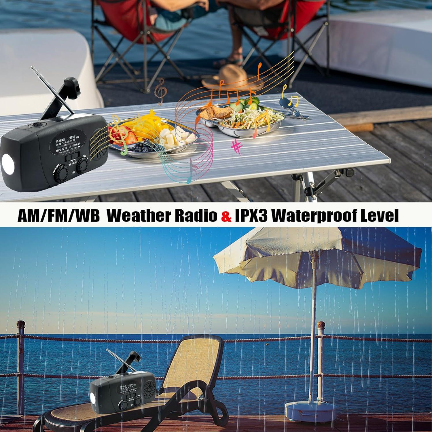 Radio de Emergencia Solar Manivela 2000mAh Rumenglai Naranja