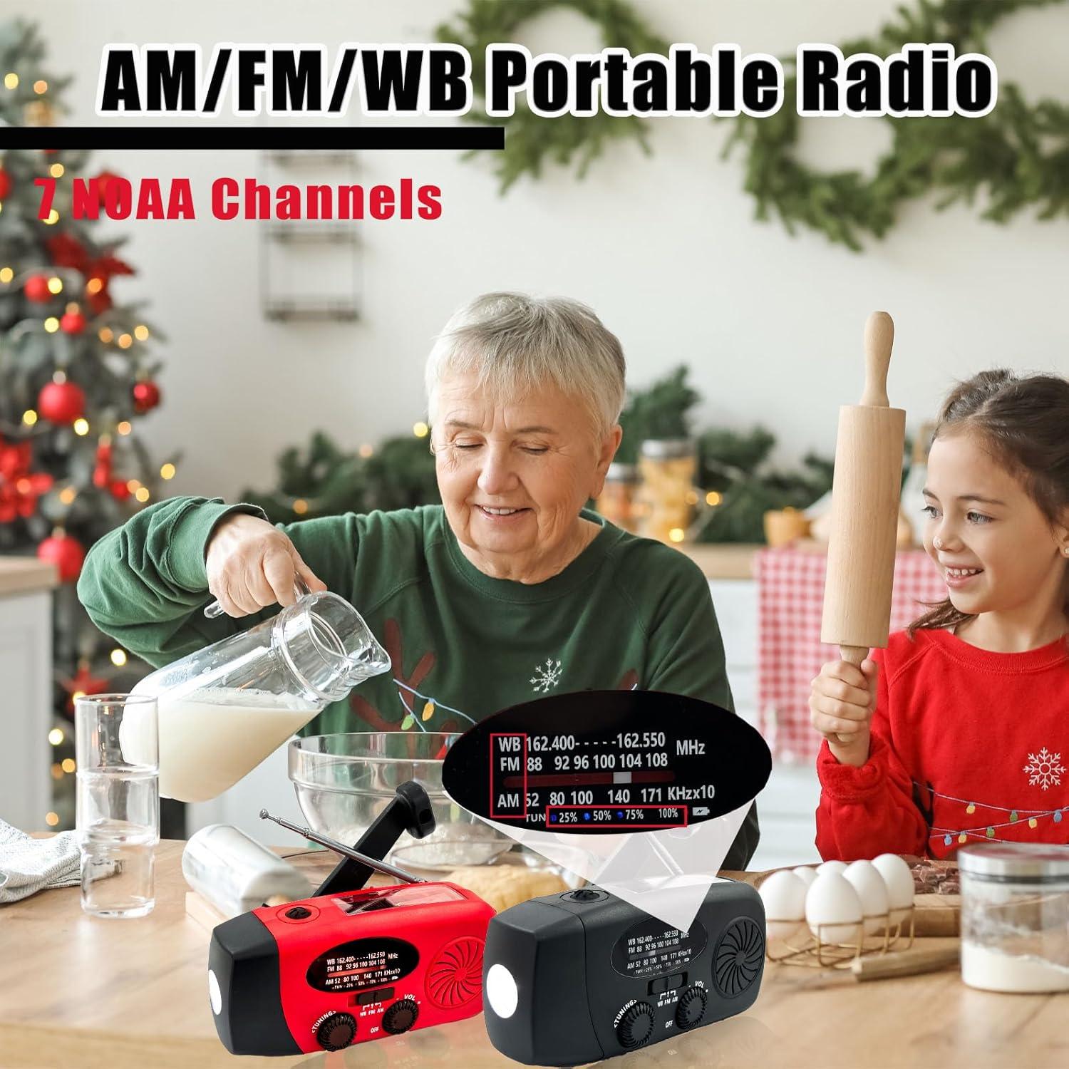 Radio de Emergencia Solar Manivela 2000mAh Rumenglai Naranja