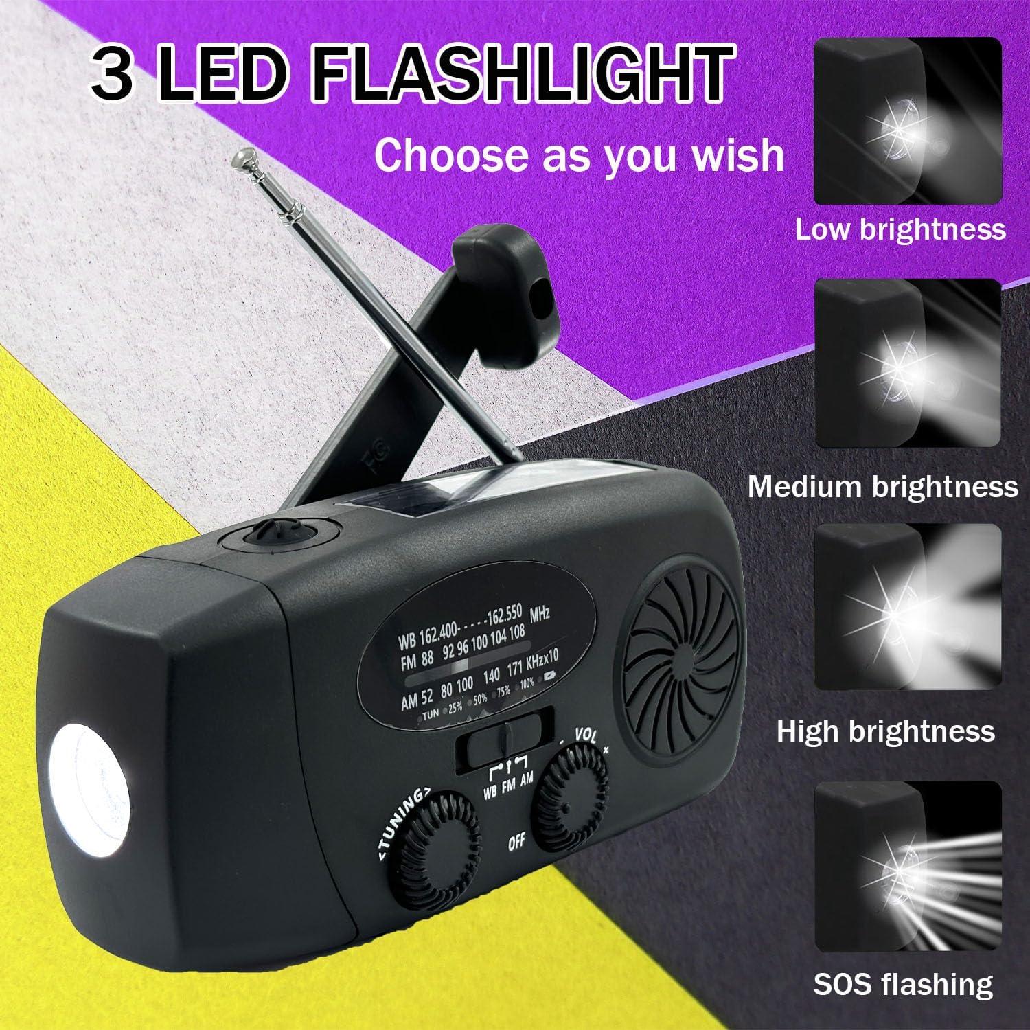 Radio de Emergencia Solar Manivela 2000mAh Rumenglai Naranja