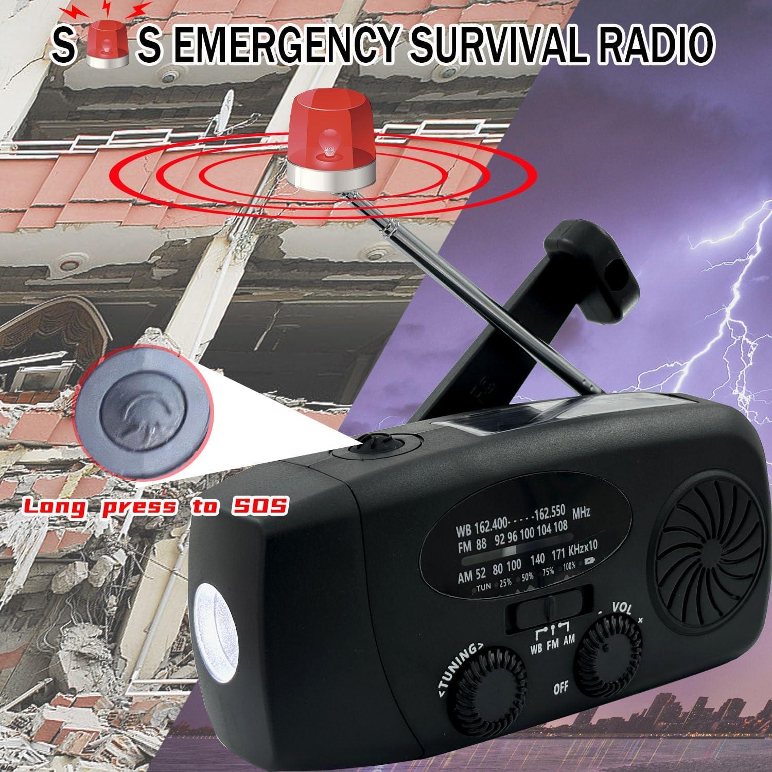 Radio de Emergencia Solar Manivela 2000mAh Rumenglai Naranja
