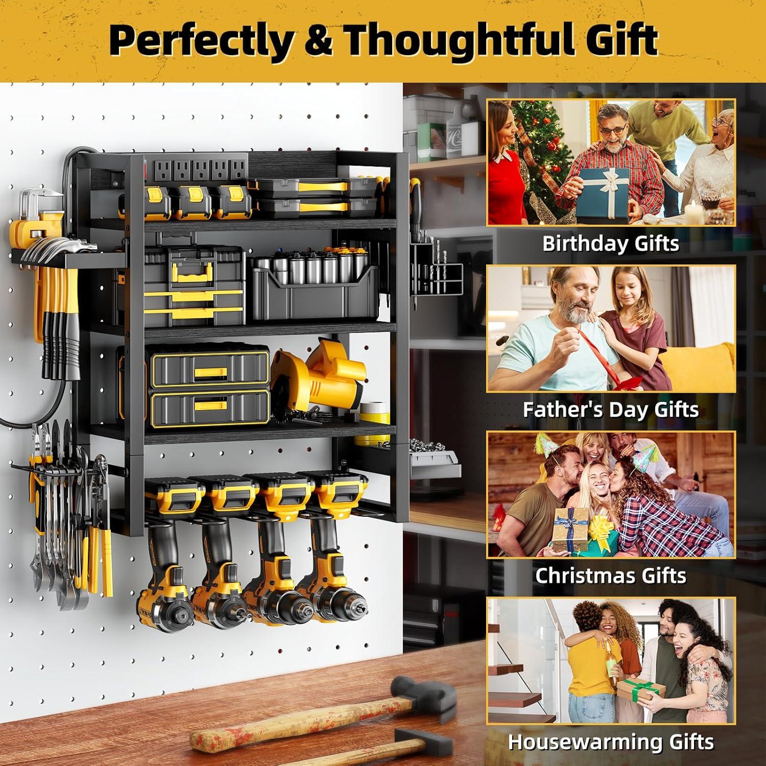 Organizador de Herramientas Kalrin Montado en Pared 4 Niveles