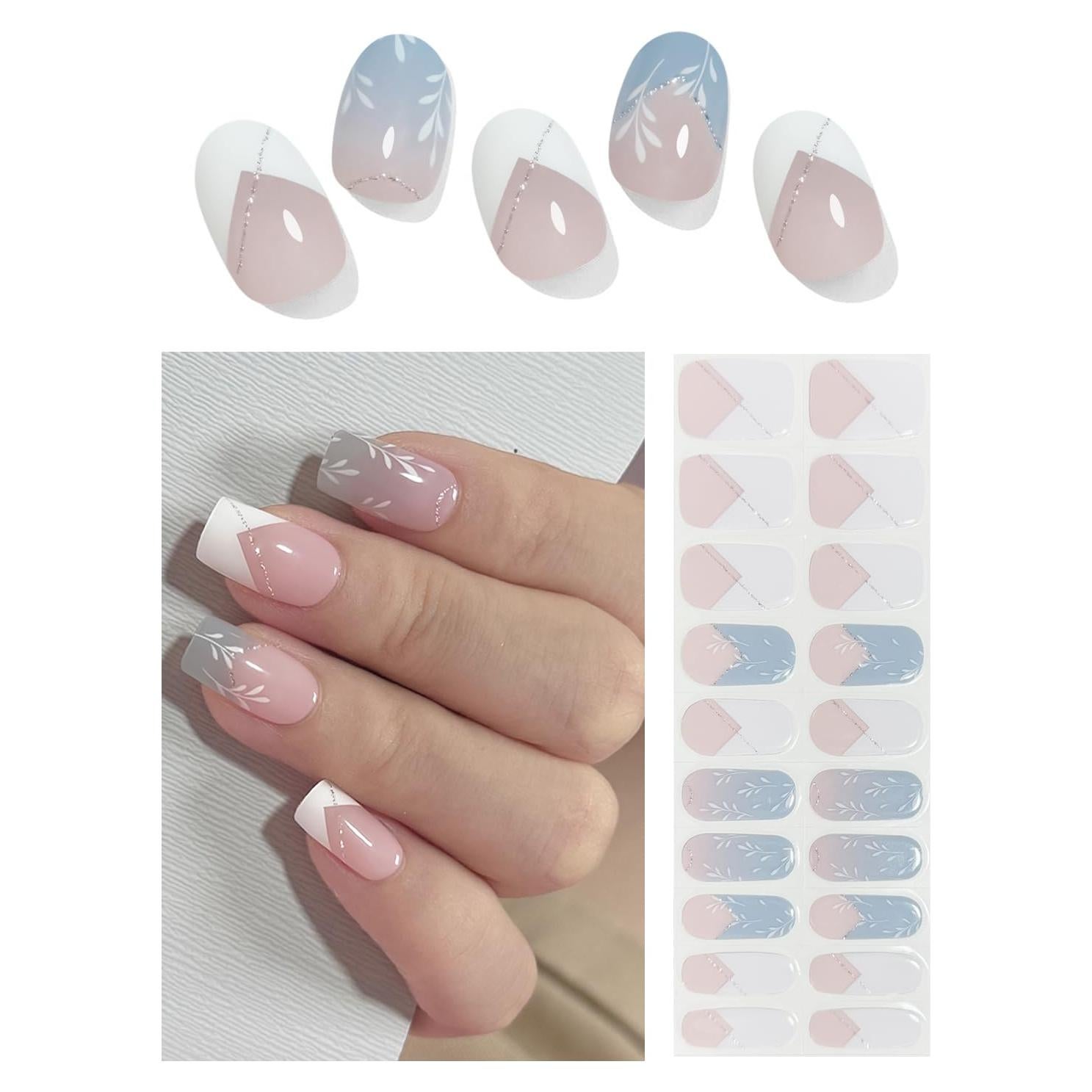 Tiras de Uñas de Gel Semi Curadas Wahrshei 20PCS B Francés