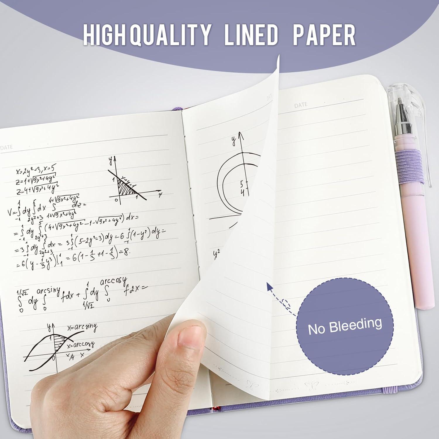 Small Notebook College Ruled, 3 Pack (3 color) 3.7x5.7 in Pocket Notebook A6 Butterfly Journaling Notebooks Mini Hardcover Lined Note Pads with Pens for Work Business Travel and Office Supplies