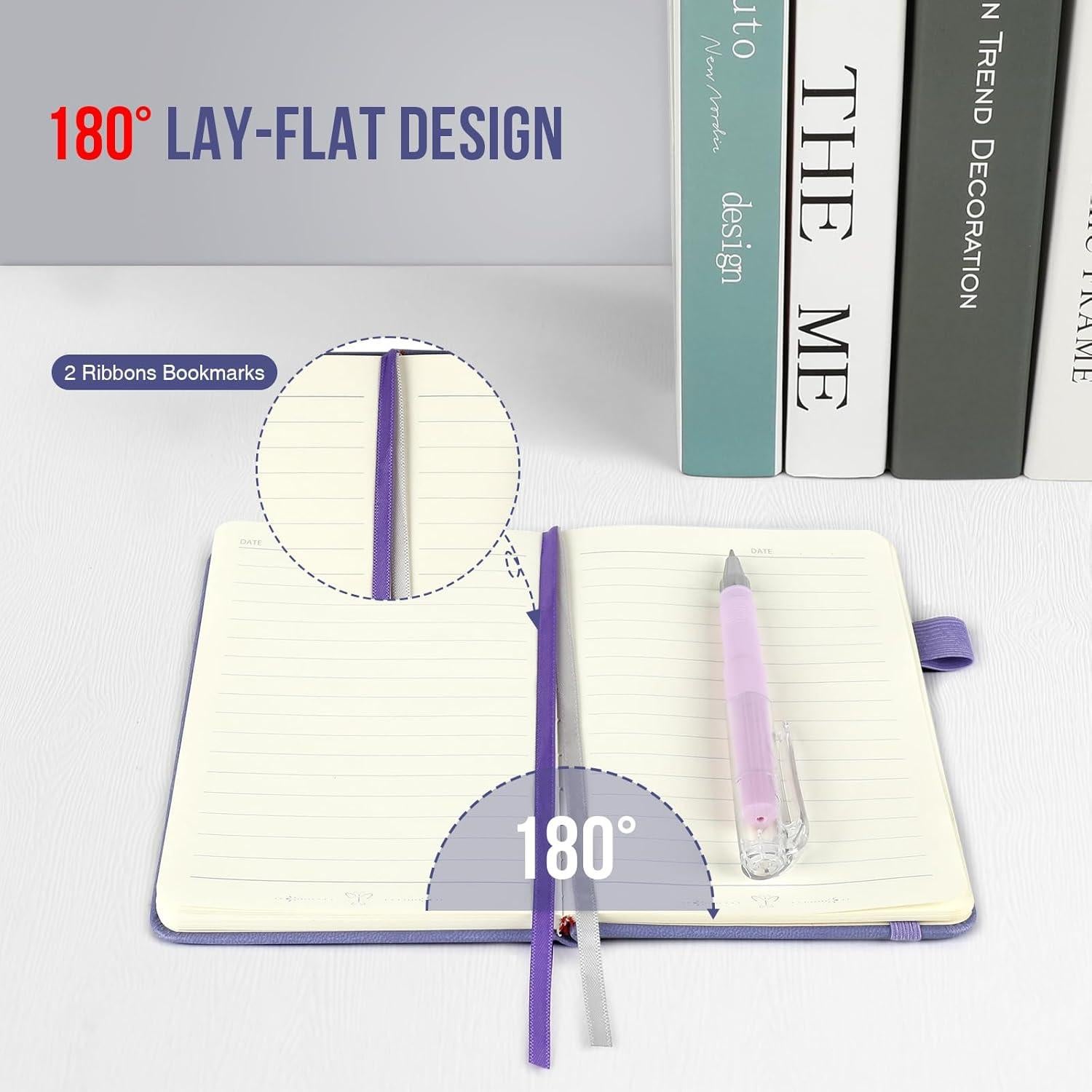 Small Notebook College Ruled, 3 Pack (3 color) 3.7x5.7 in Pocket Notebook A6 Butterfly Journaling Notebooks Mini Hardcover Lined Note Pads with Pens for Work Business Travel and Office Supplies