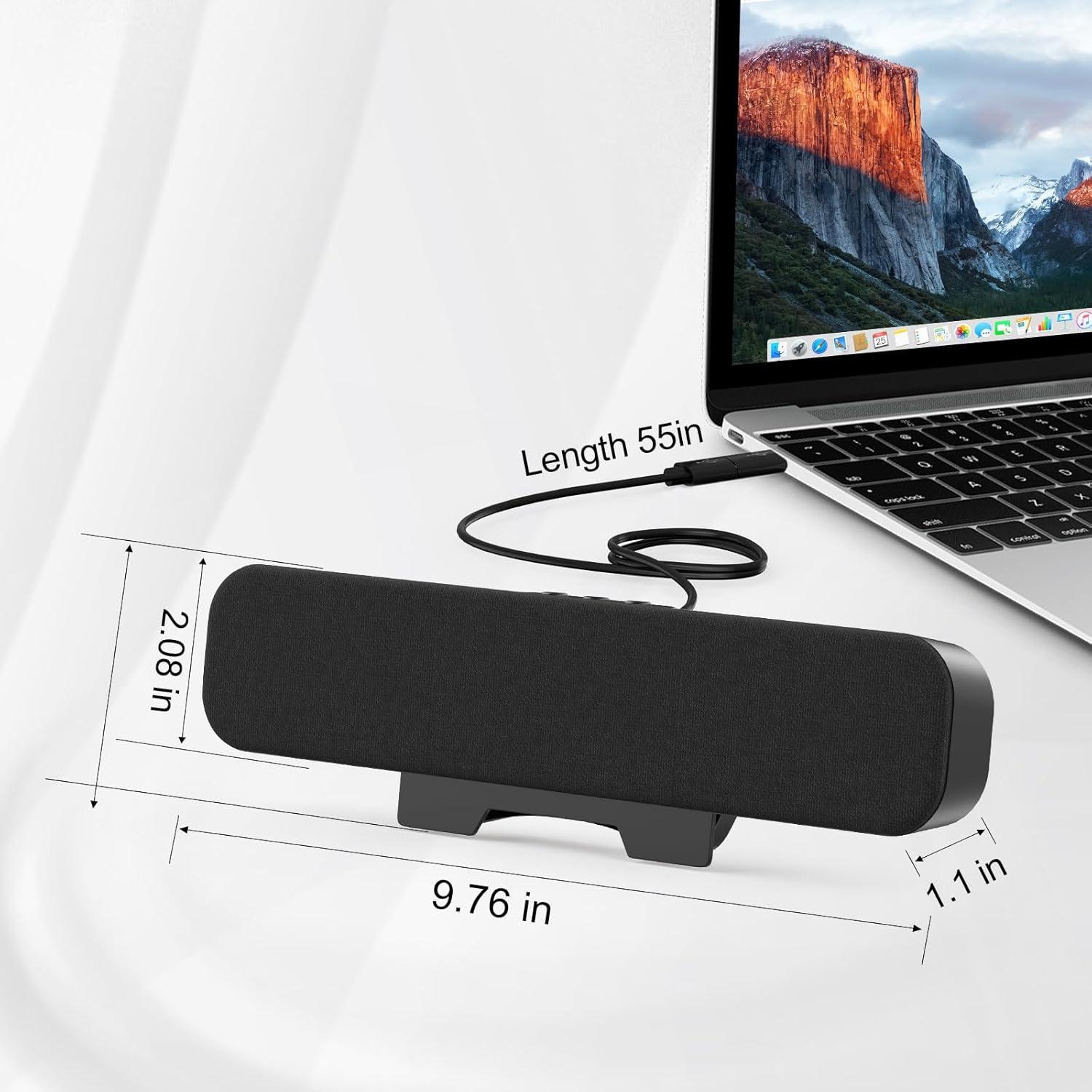 Altavoces de computadora OGUPGX EL024 USB-C con clip para monitor