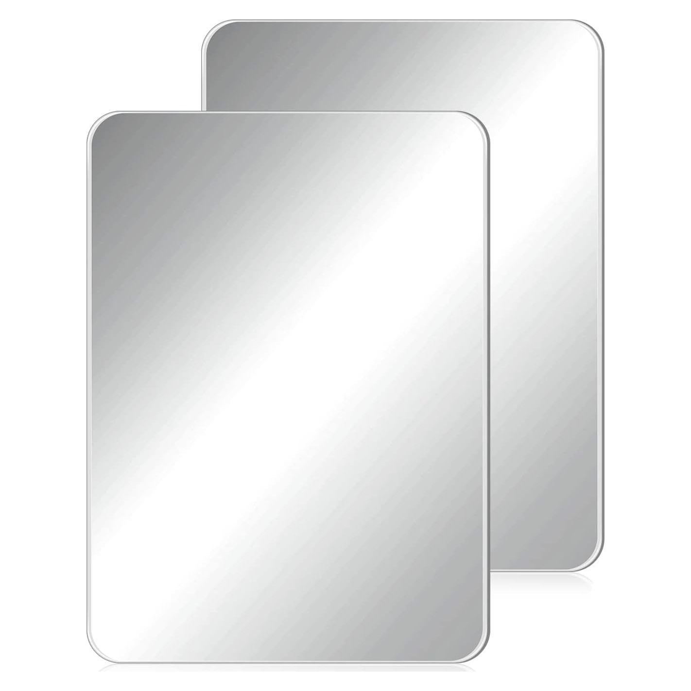 Espejo Magnético Blulu 2 Pcs 14.73 x 10.16 cm Vidrio Plata