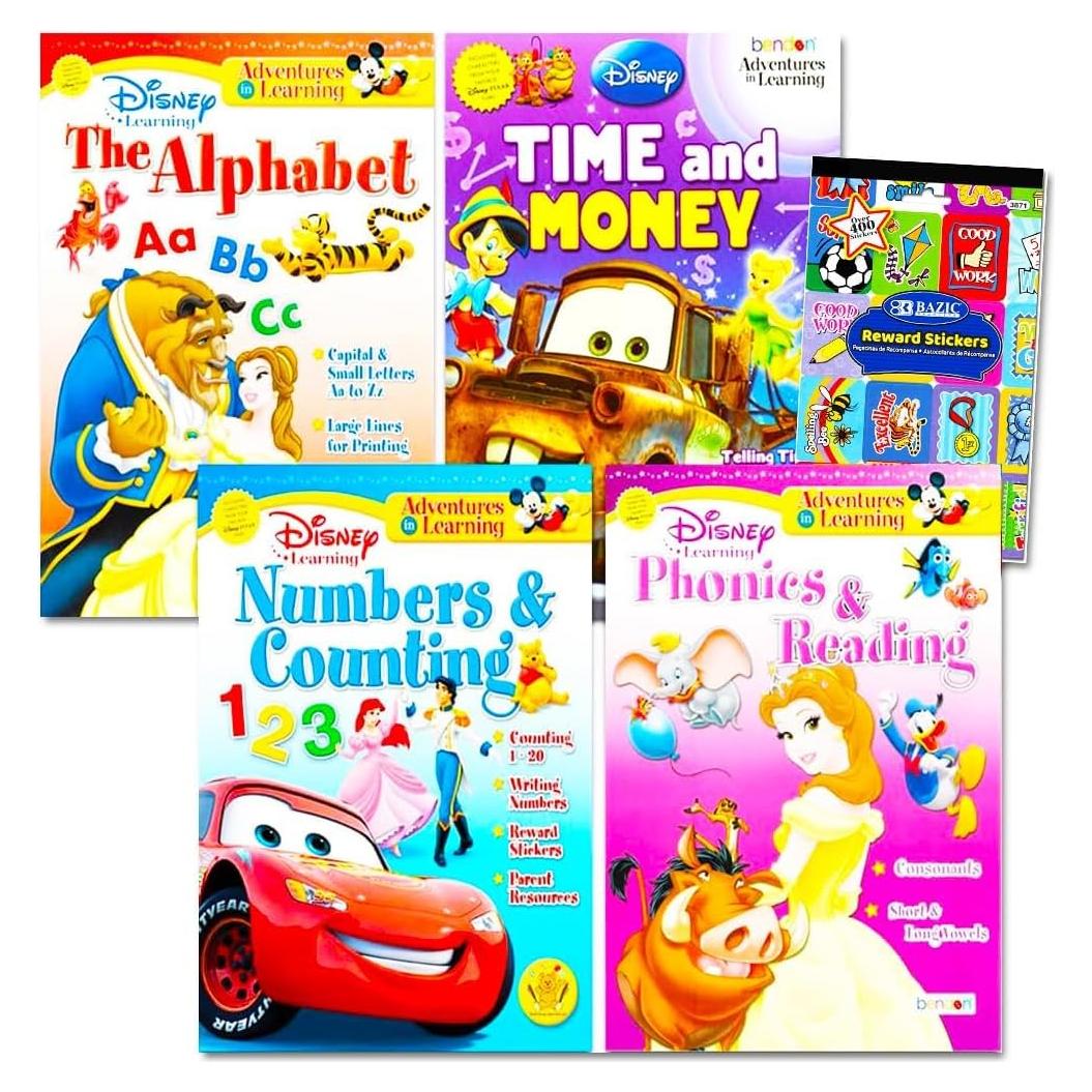 Cuadernos de Trabajo Disney para Jardín - 4 Libros de Aprendizaje