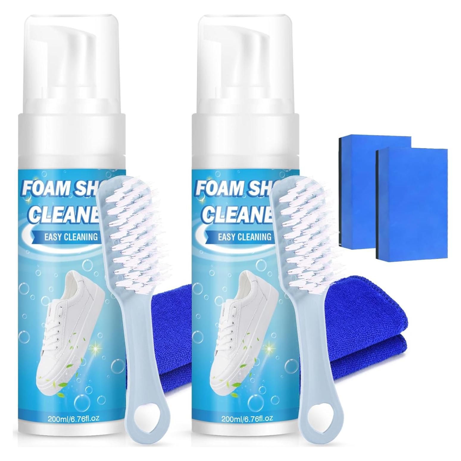 400ml Advanced Shoe Cleaner Kit for White Sneakers,Leather & Suede Shoes – All-in-One Cleaning Solution for Tennis Shoes,Brogues,Trainers | Includes Soft Brush | Quick-Dry Formula