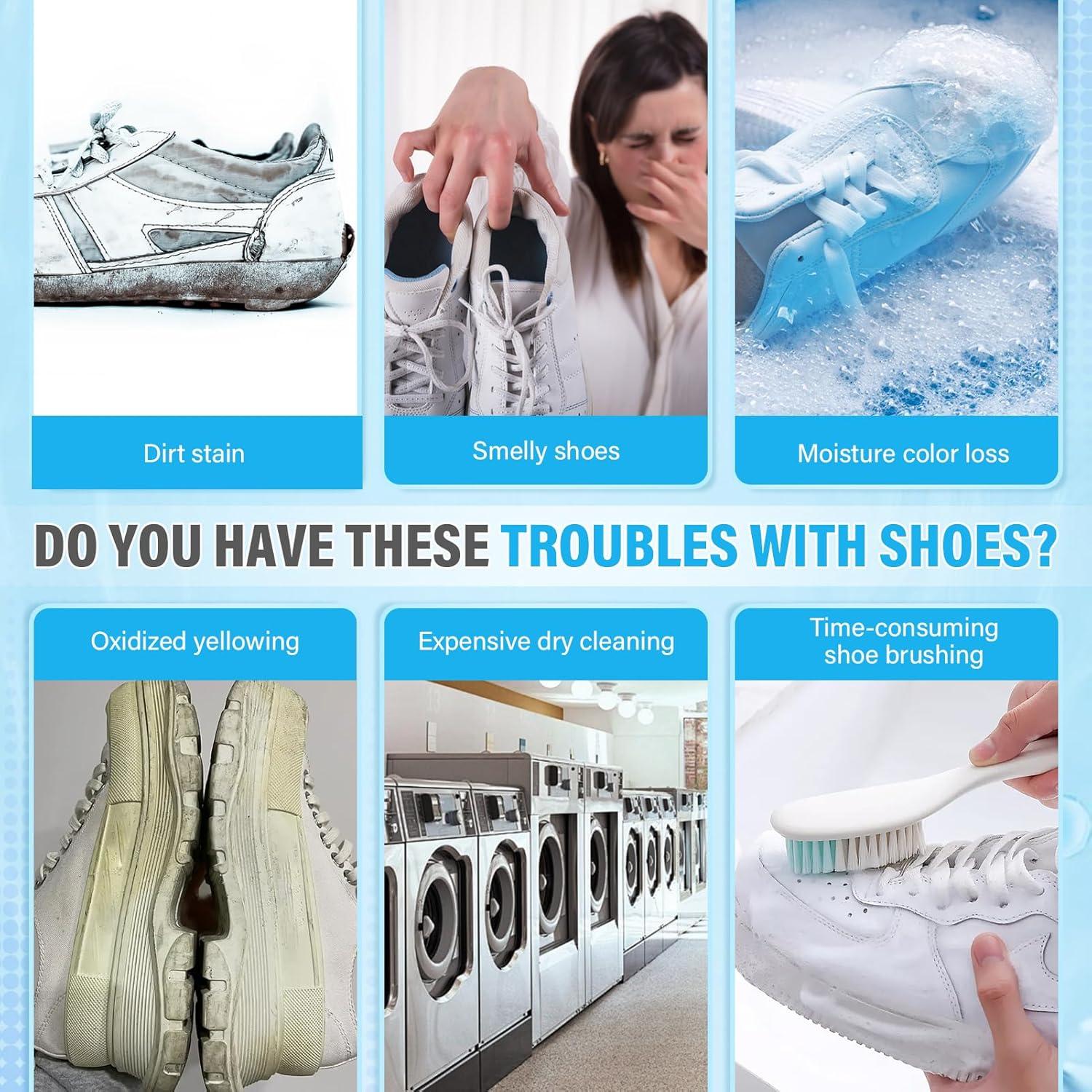 400ml Advanced Shoe Cleaner Kit for White Sneakers,Leather & Suede Shoes – All-in-One Cleaning Solution for Tennis Shoes,Brogues,Trainers | Includes Soft Brush | Quick-Dry Formula