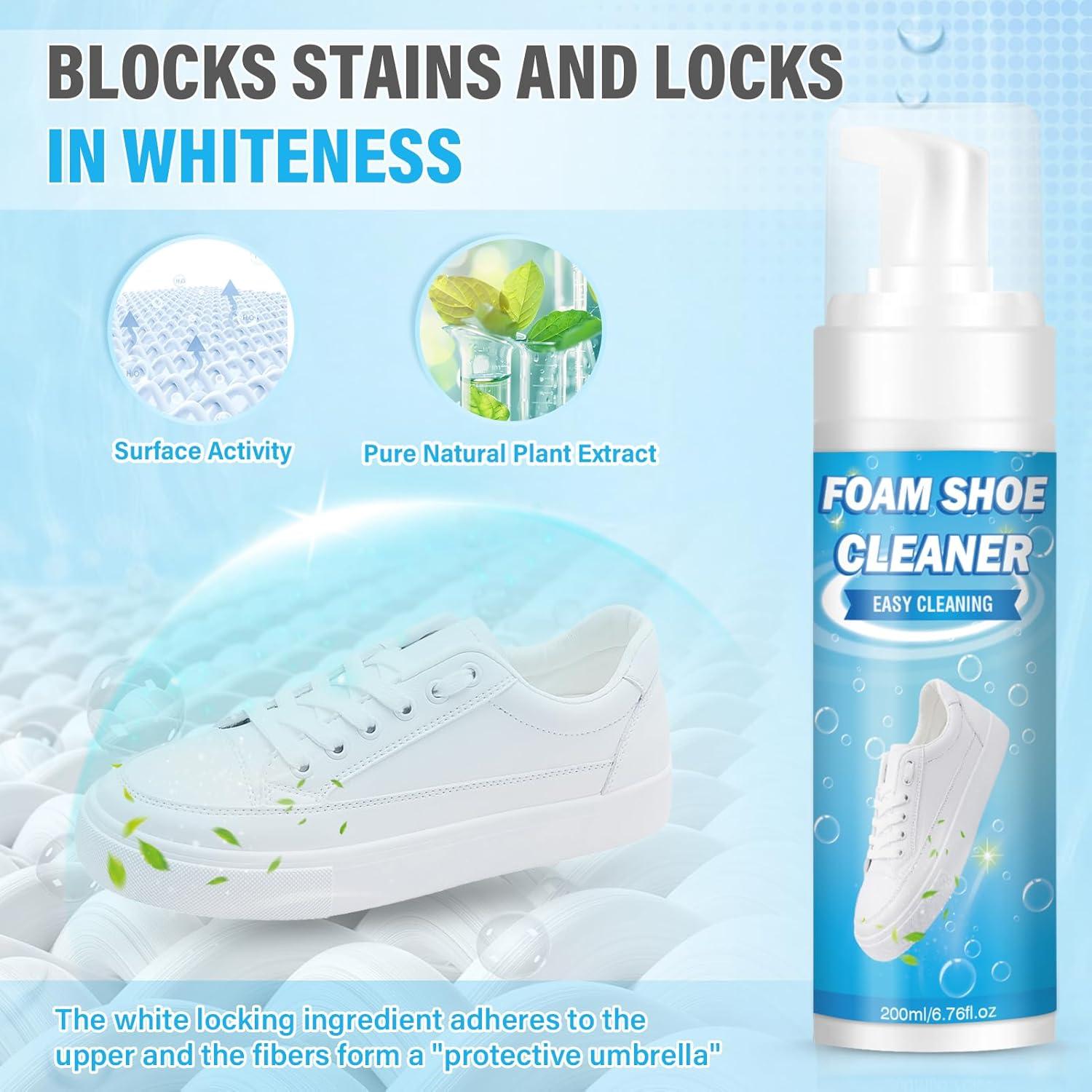 400ml Advanced Shoe Cleaner Kit for White Sneakers,Leather & Suede Shoes – All-in-One Cleaning Solution for Tennis Shoes,Brogues,Trainers | Includes Soft Brush | Quick-Dry Formula