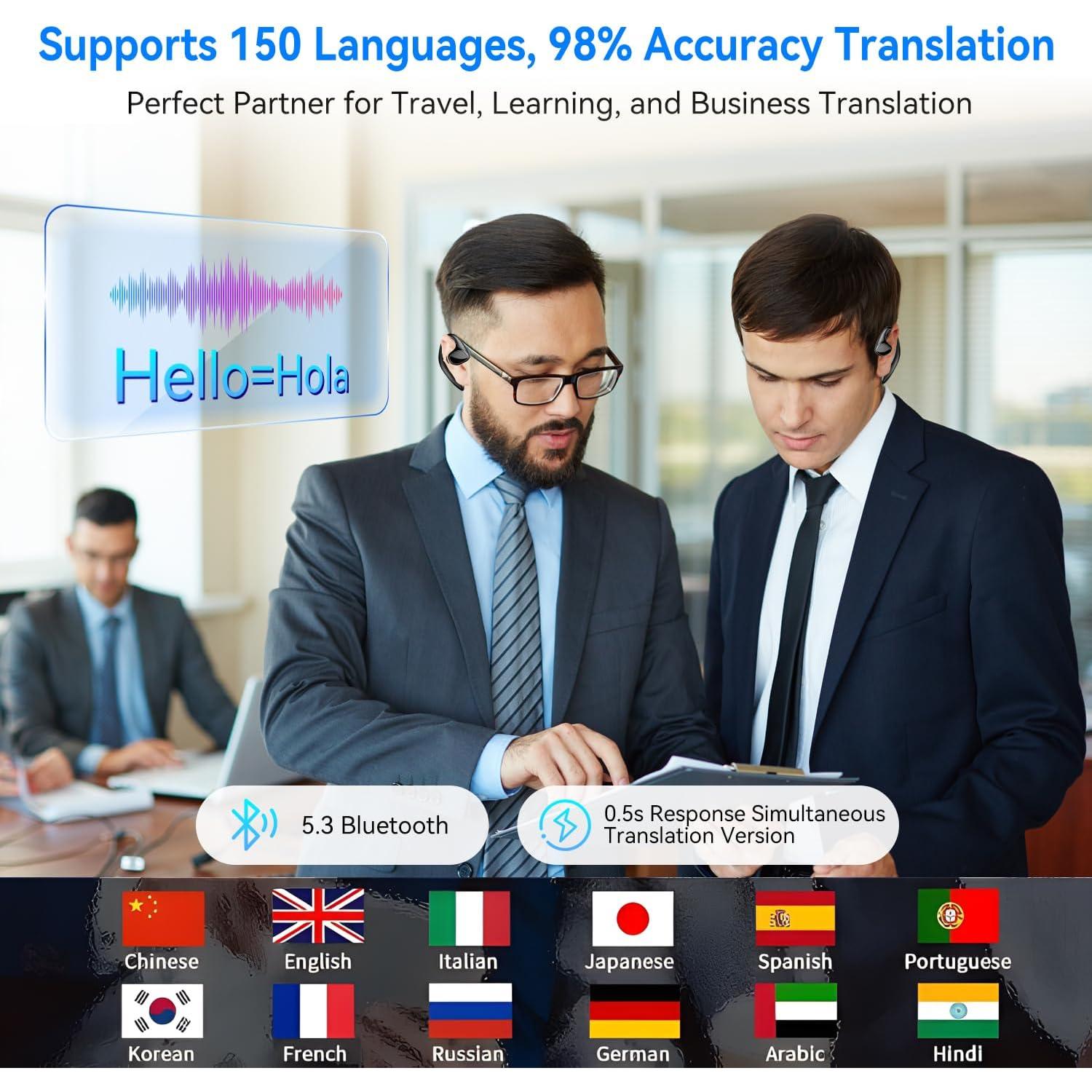 Auriculares de Traducción AI Inalámbricos BYDETATA - Negro