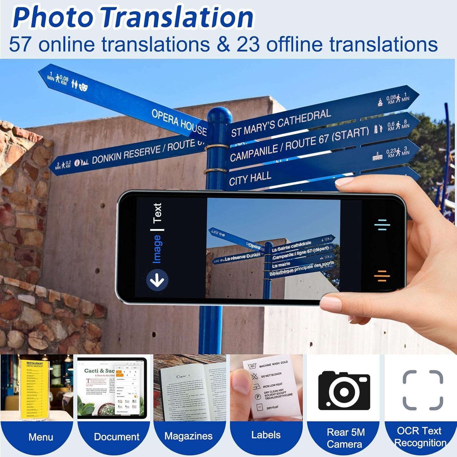 Traductor de Idiomas F12 EFOTIML, 142 Idiomas, Offline, Gris