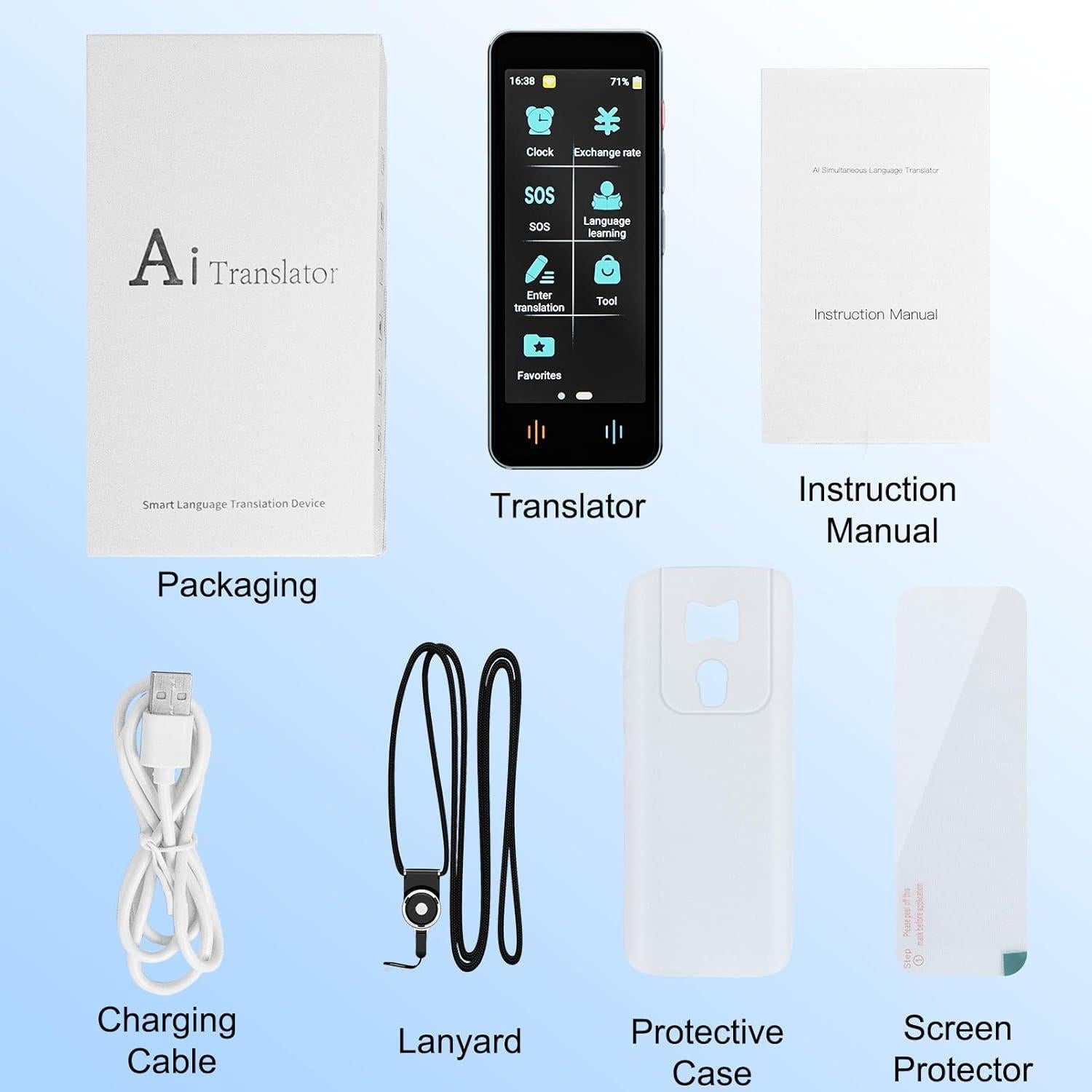 Traductor de Idiomas F12 EFOTIML, 142 Idiomas, Offline, Gris