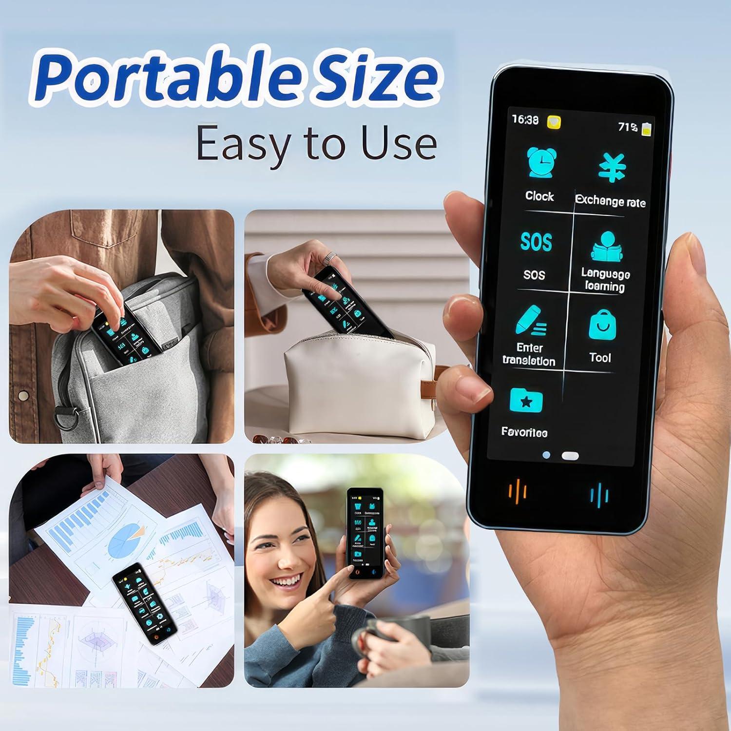 Traductor de Idiomas F12 EFOTIML, 142 Idiomas, Offline, Gris