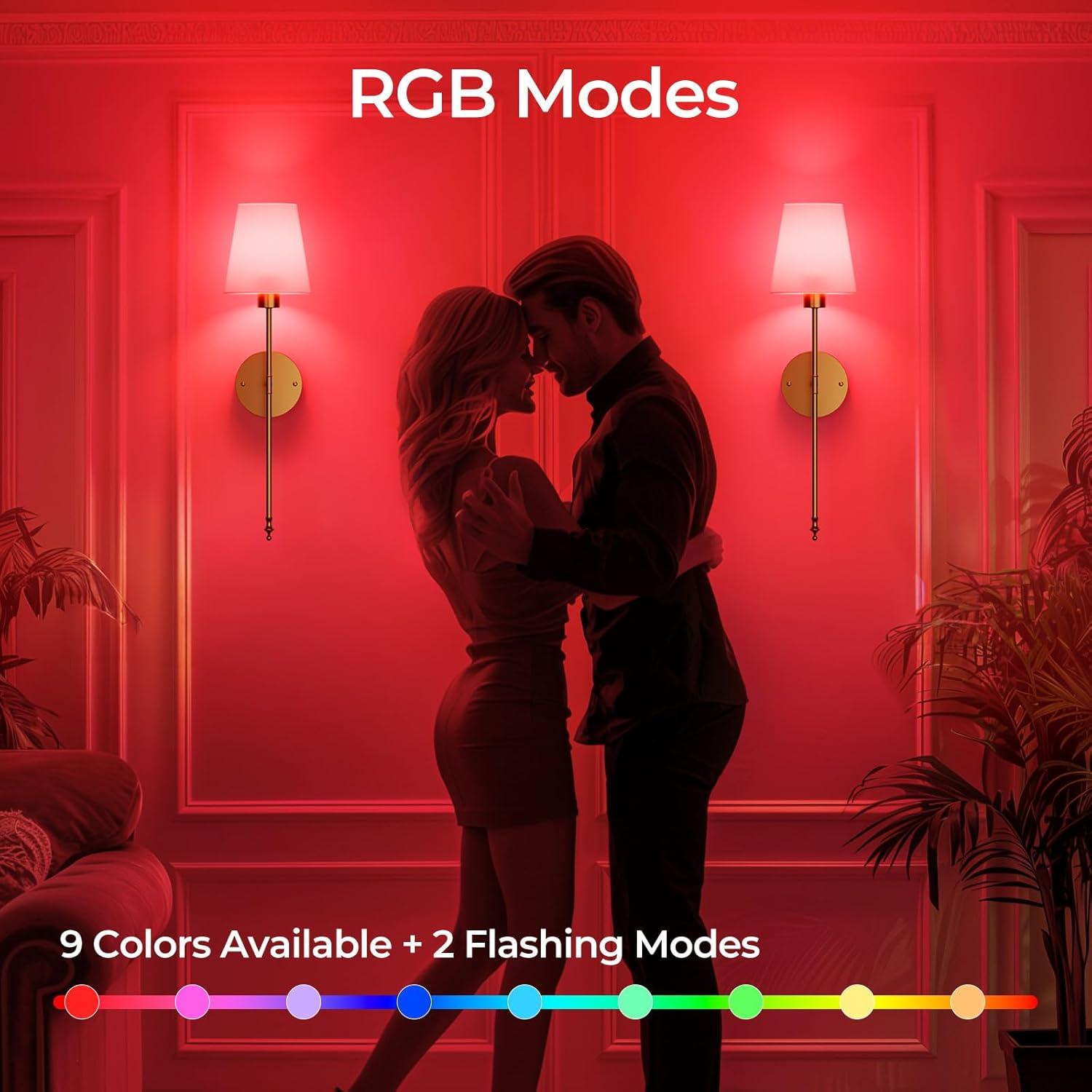 Juego de 2 Apliques de Pared Inalámbricos Brightown Dorado