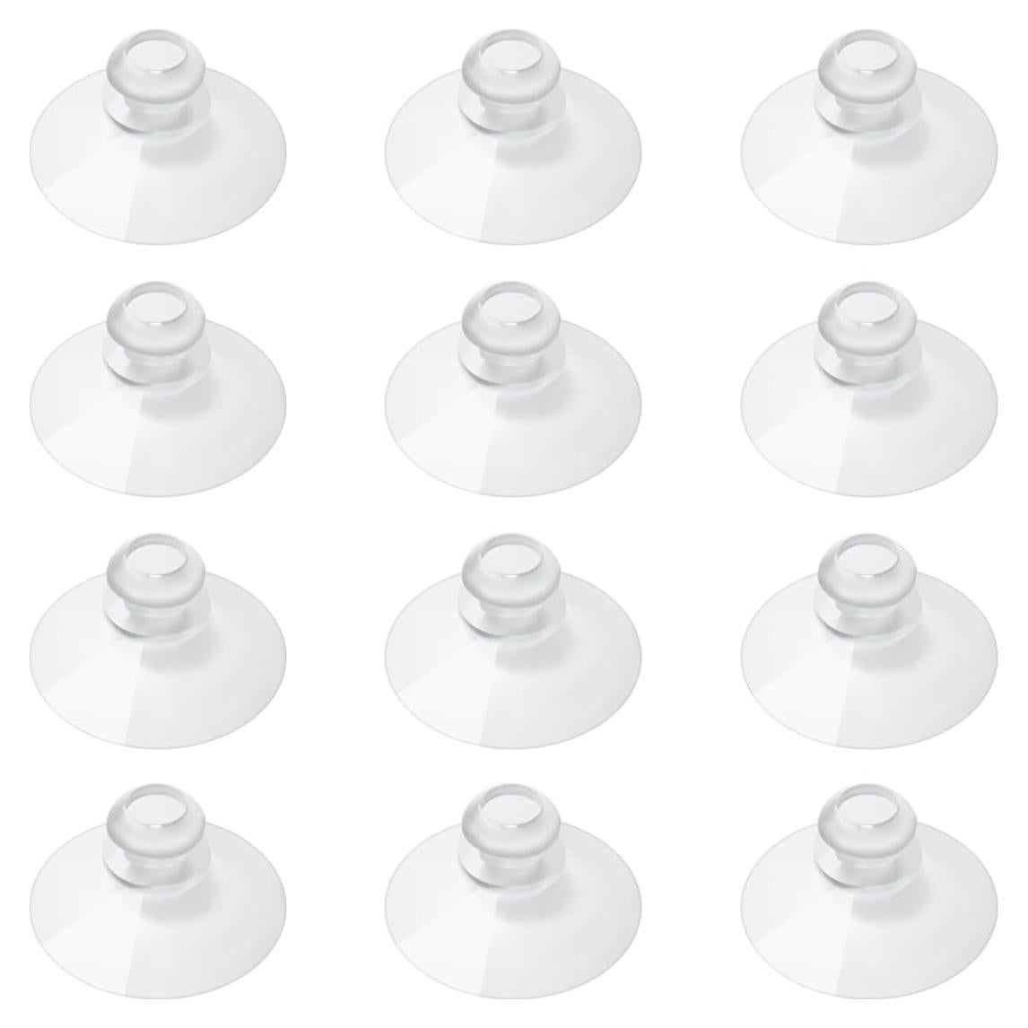 12 Ventosas Transparentes 30 mm LuluEasy para Vidrio y Azulejo