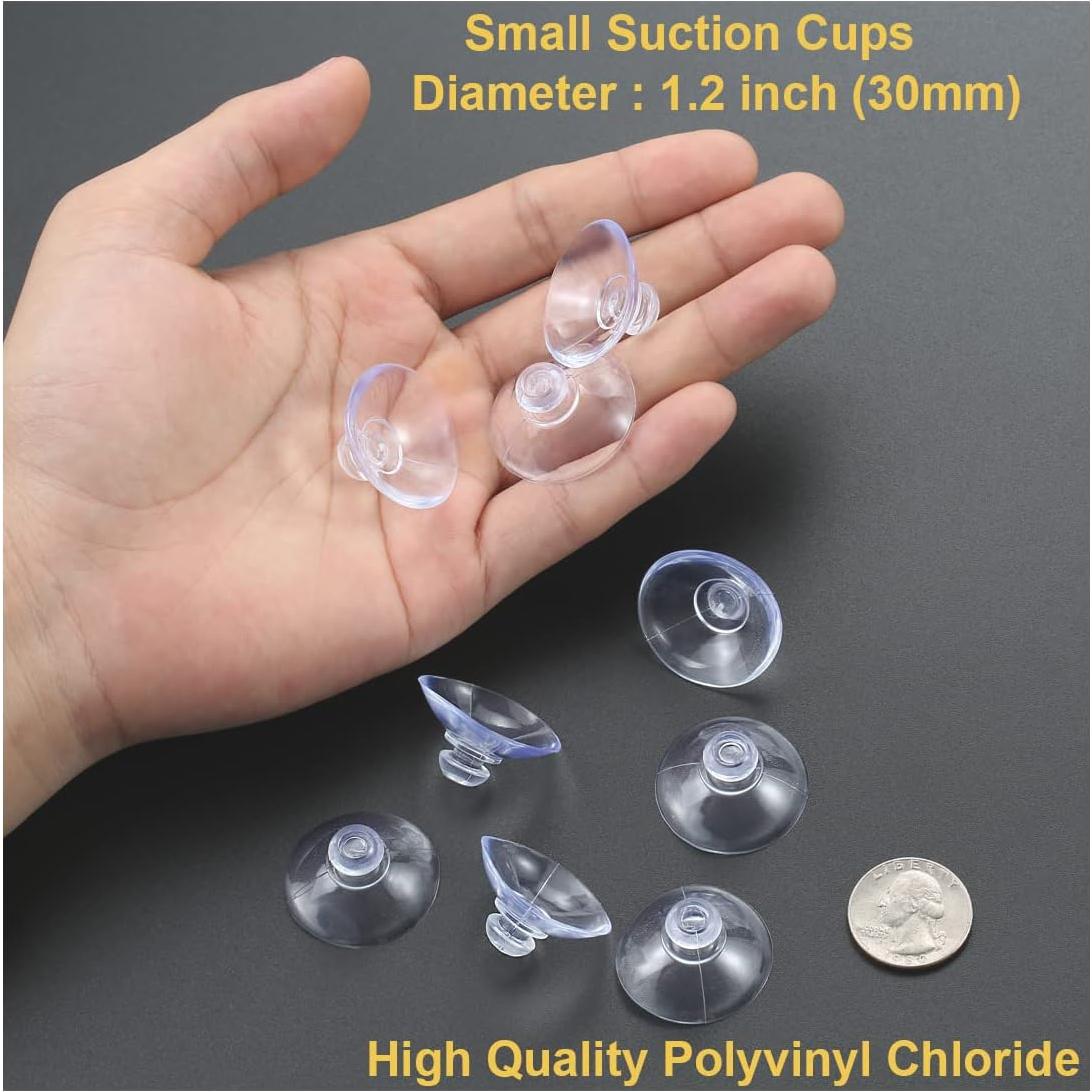 12 Ventosas Transparentes 30 mm LuluEasy para Vidrio y Azulejo