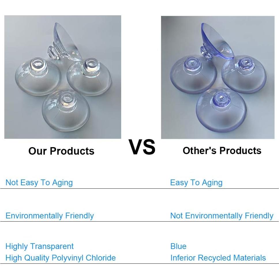 12 Ventosas Transparentes 30 mm LuluEasy para Vidrio y Azulejo