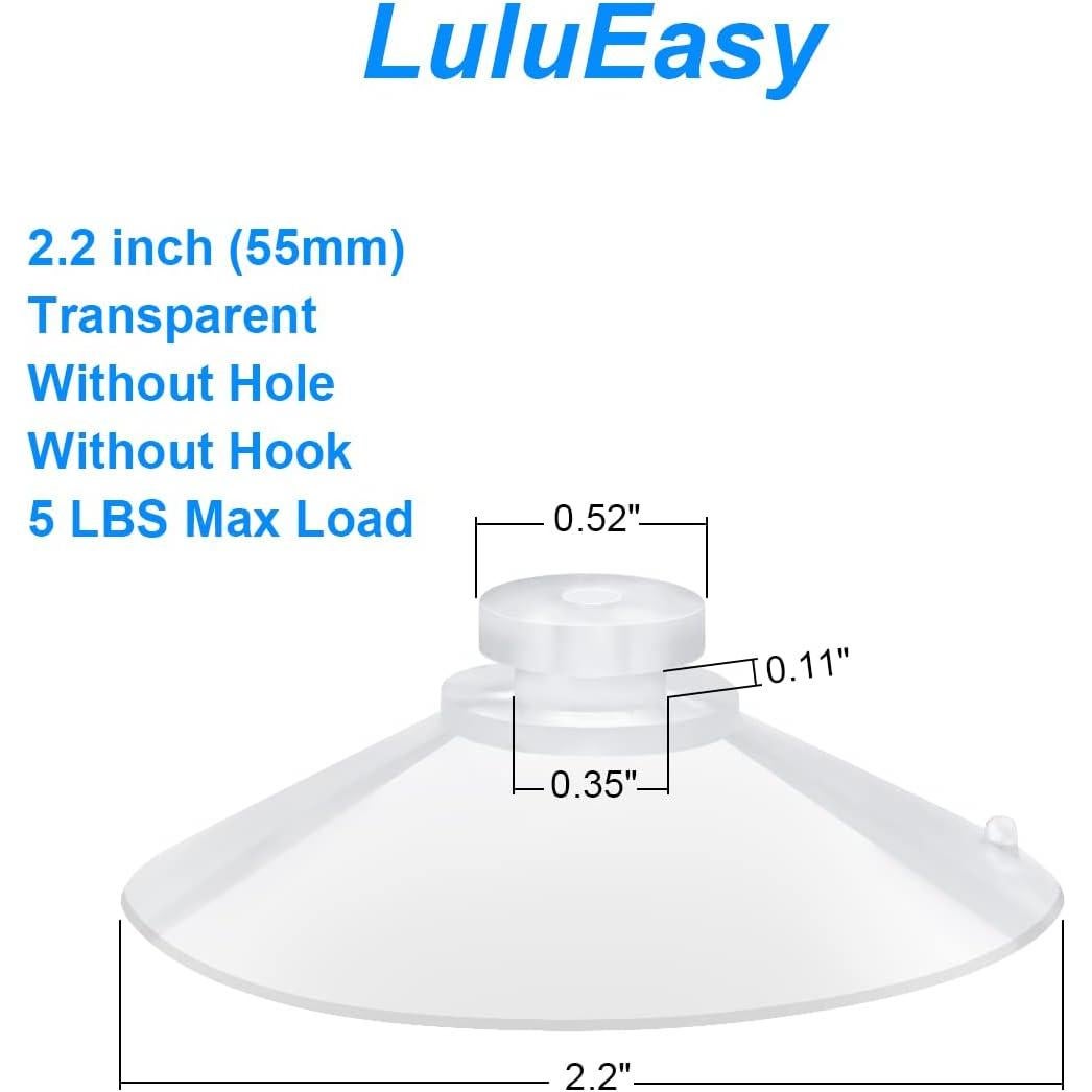 12 Ventosas Transparentes 5.5 cm LuluEasy para Vidrio