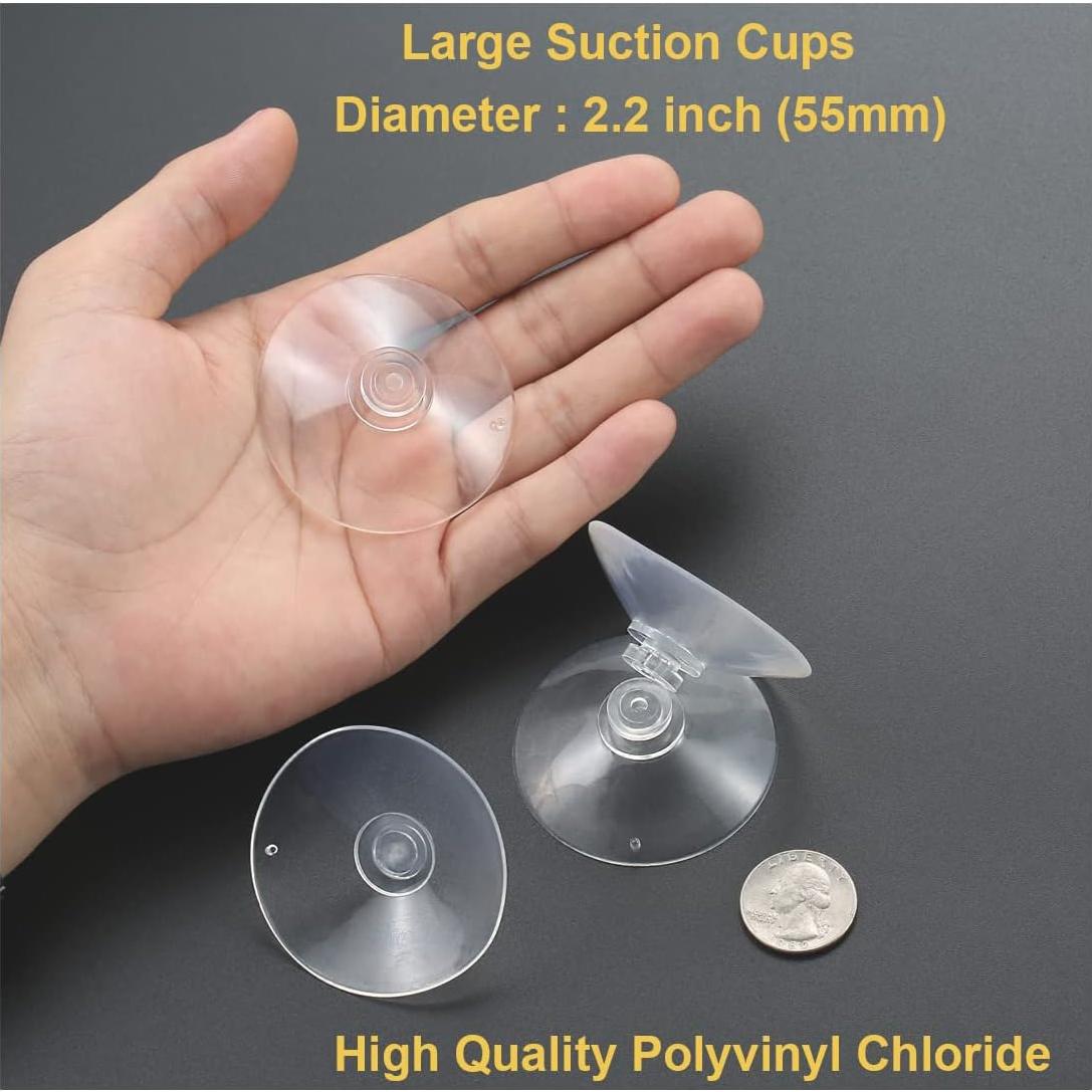 12 Ventosas Transparentes 5.5 cm LuluEasy para Vidrio