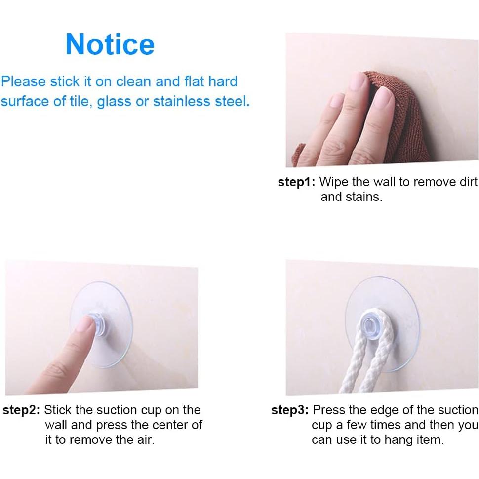 12 Ventosas Transparentes 5.5 cm LuluEasy para Vidrio