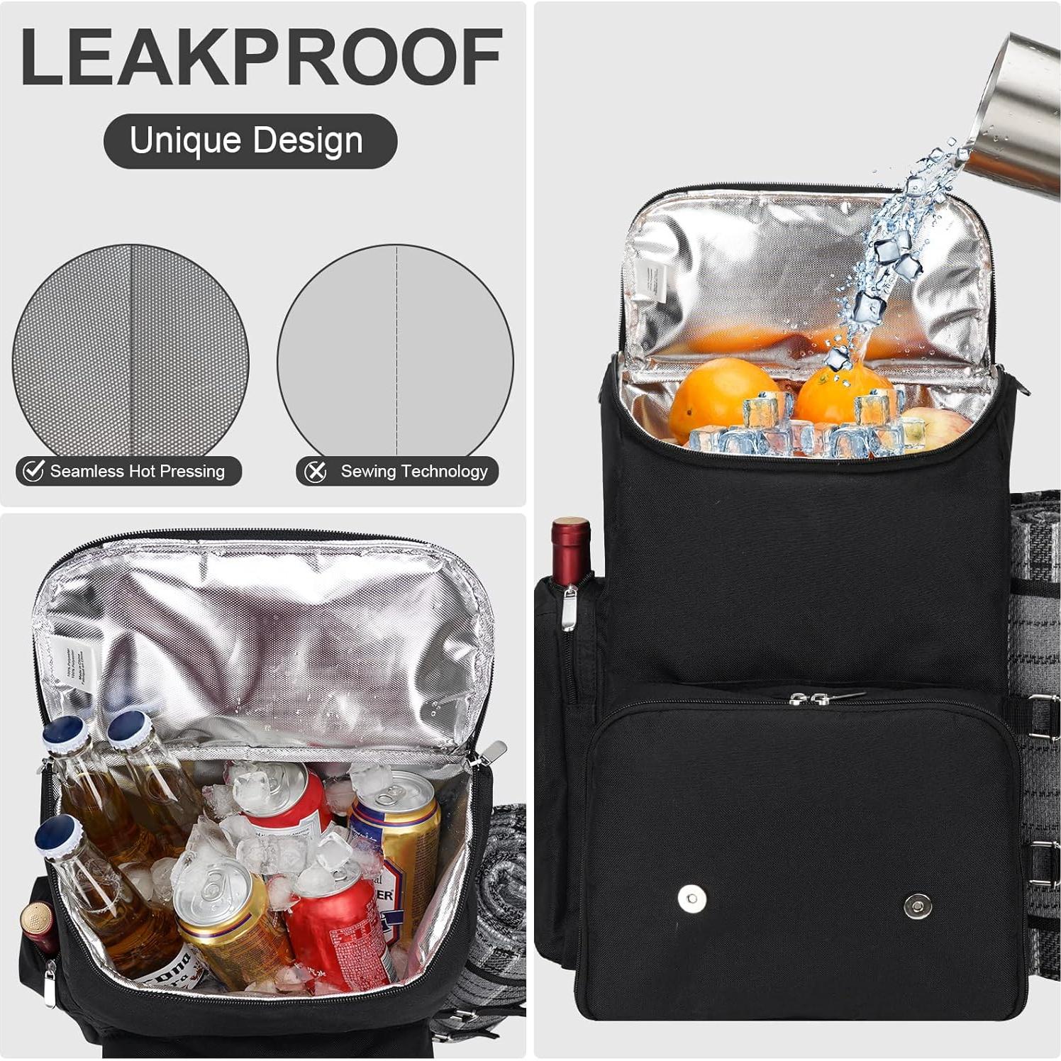 Mochila de Picnic WICKERLAND para 2 Personas con Cooler Aislado