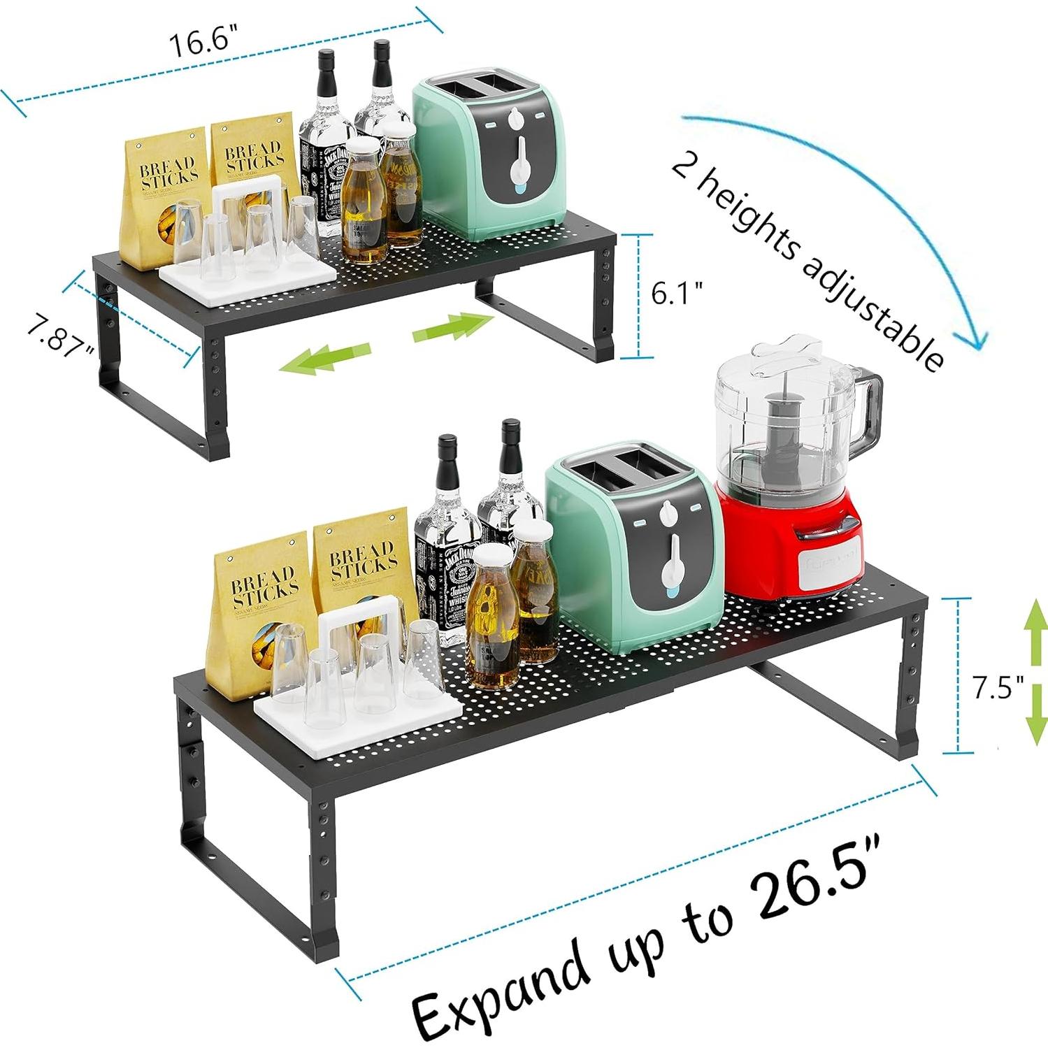 Organizador de Cocina Jojocross Expandible y Apilable Negro 2 Pzs