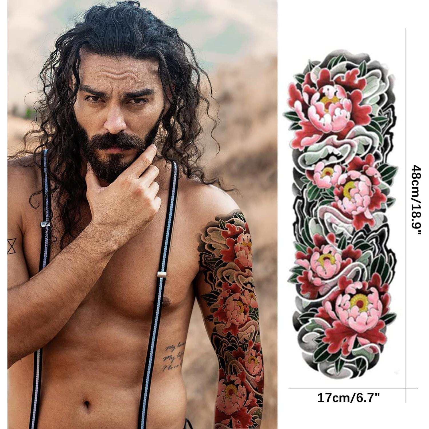 Tatuajes Temporales de Manga Completa Aresvns - 12 Hojas a Prueba de Agua