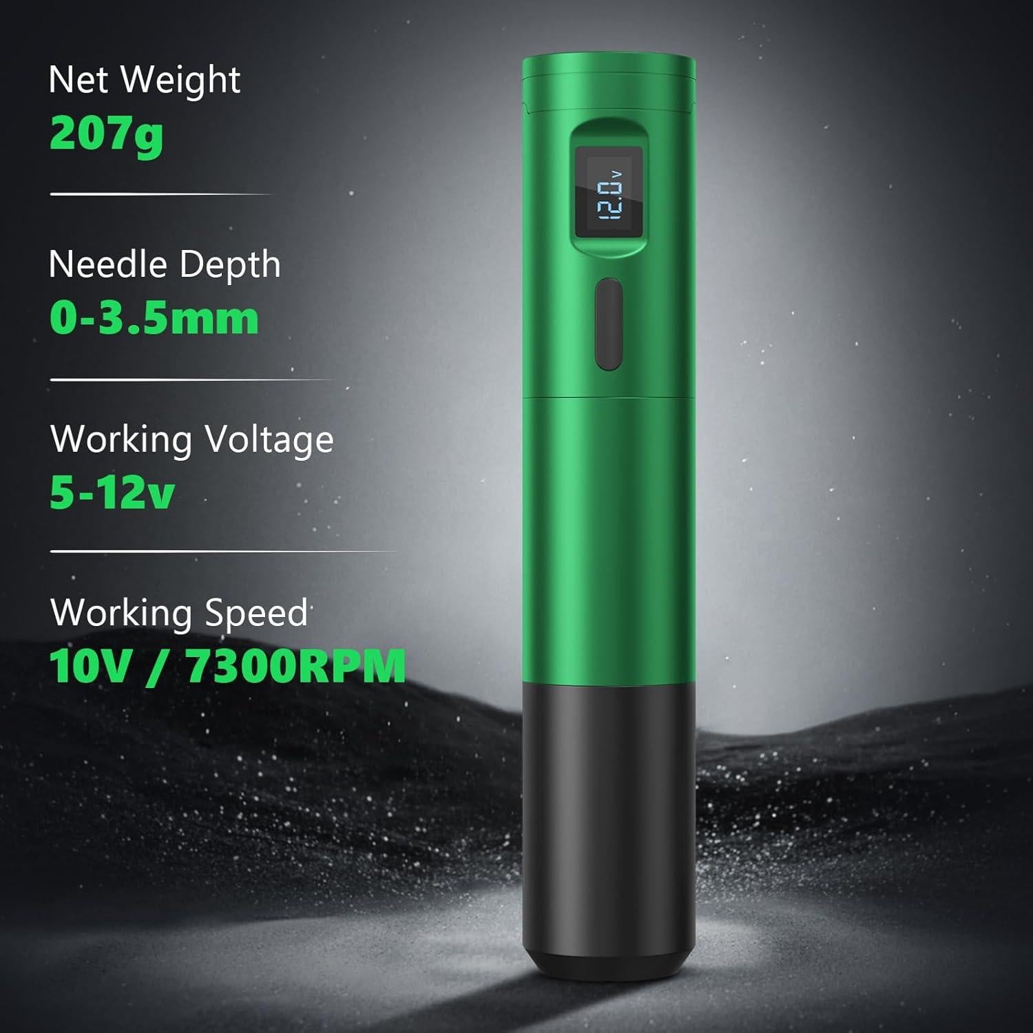 Máquina de Tatuaje Inalámbrica Effeer con Pantalla LED y Kit Completo