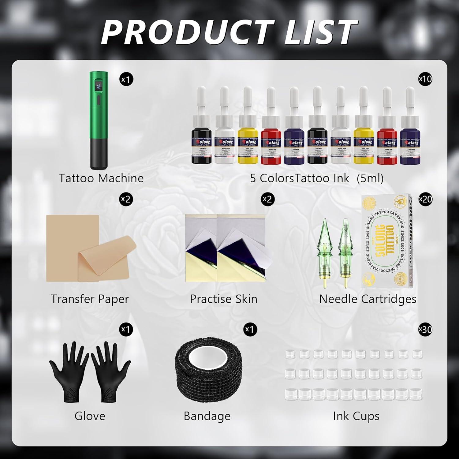 Máquina de Tatuaje Inalámbrica Effeer con Pantalla LED y Kit Completo