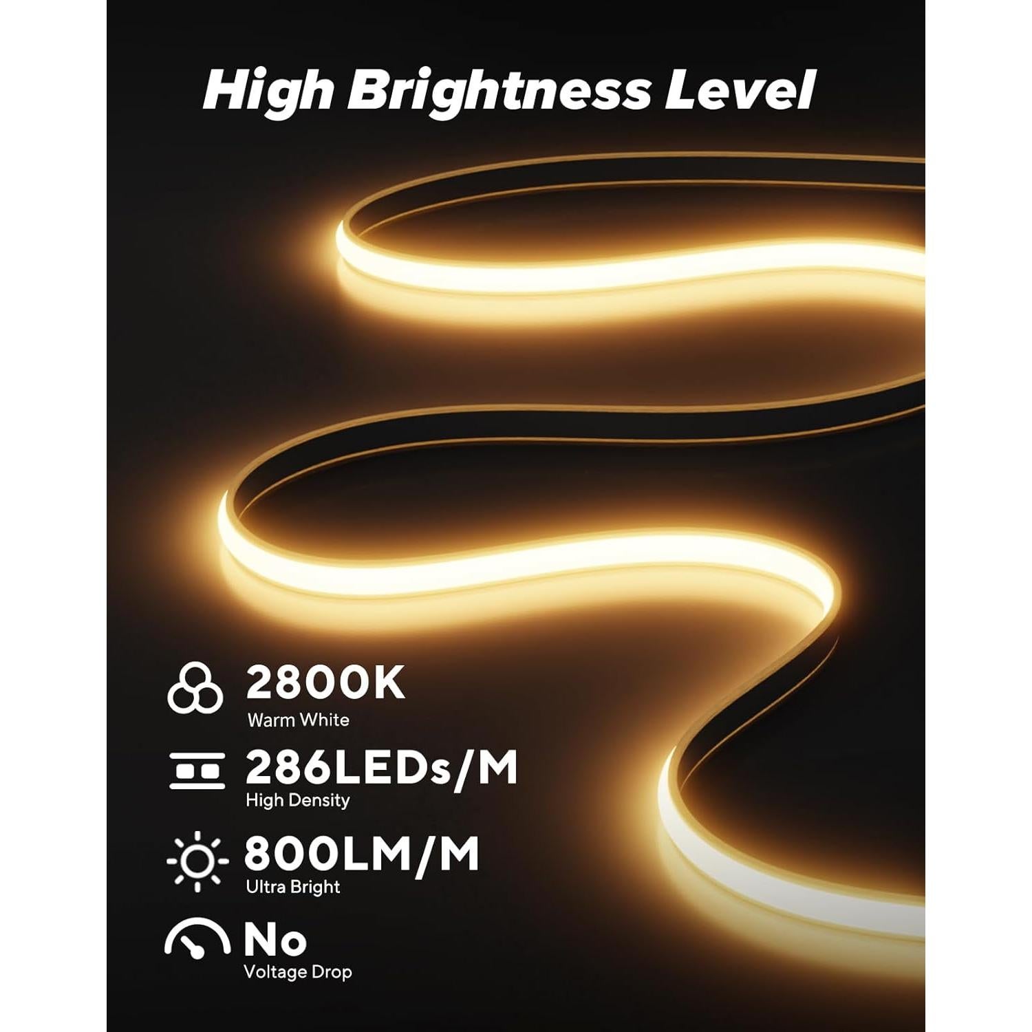 Luz de Cuerda LED COB Shine Decor 5m 800lm IP65 2800K