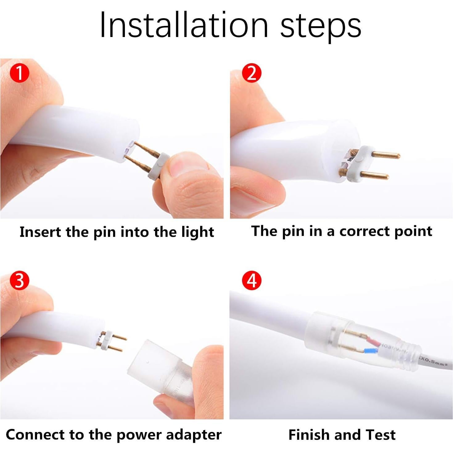 Tira de Luz LED NEON KERTME 5m Blanco Cálido 360° Dimmable