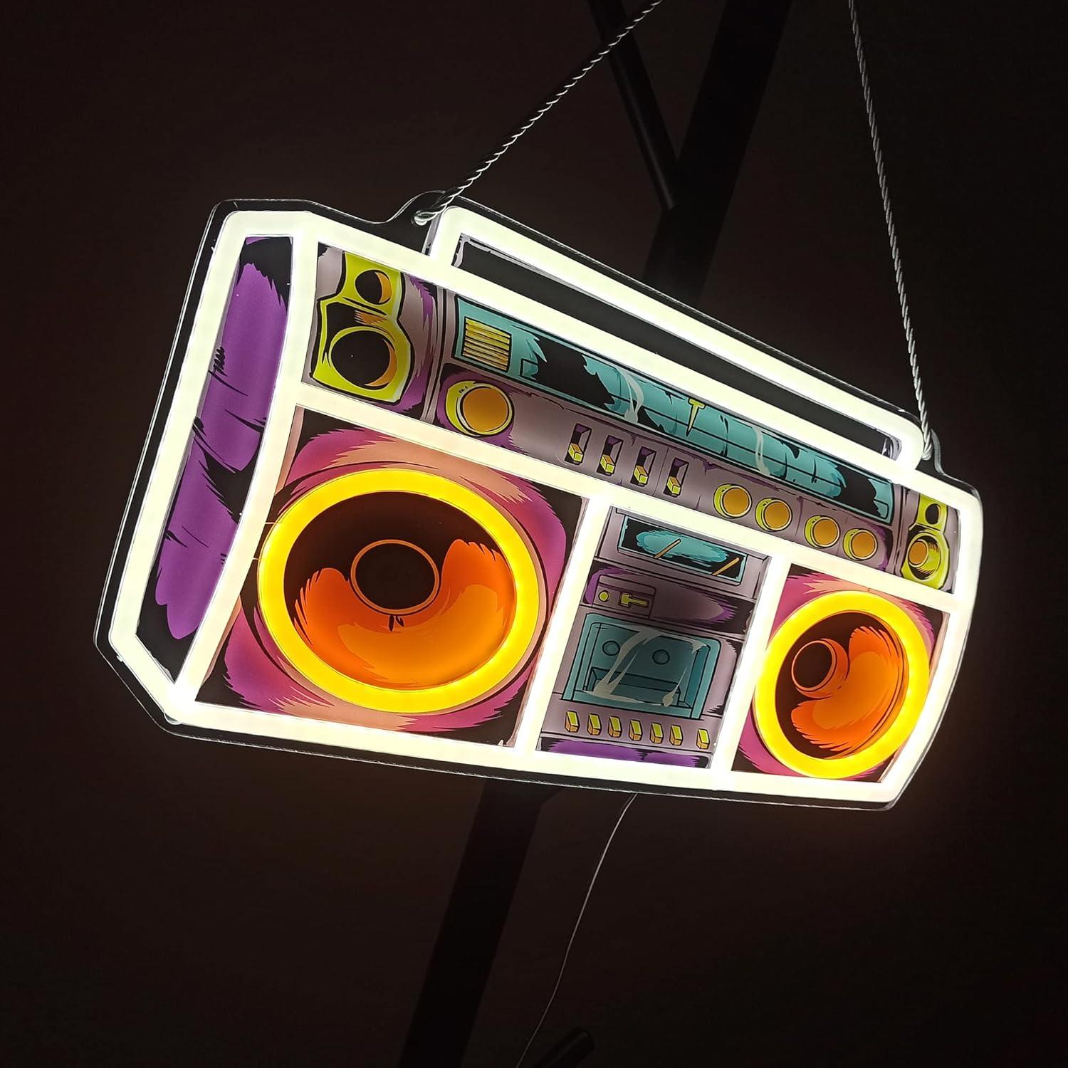 Cartel de Neón ASIUXIRS 38.1x21.6 cm Grabadora de Cinta