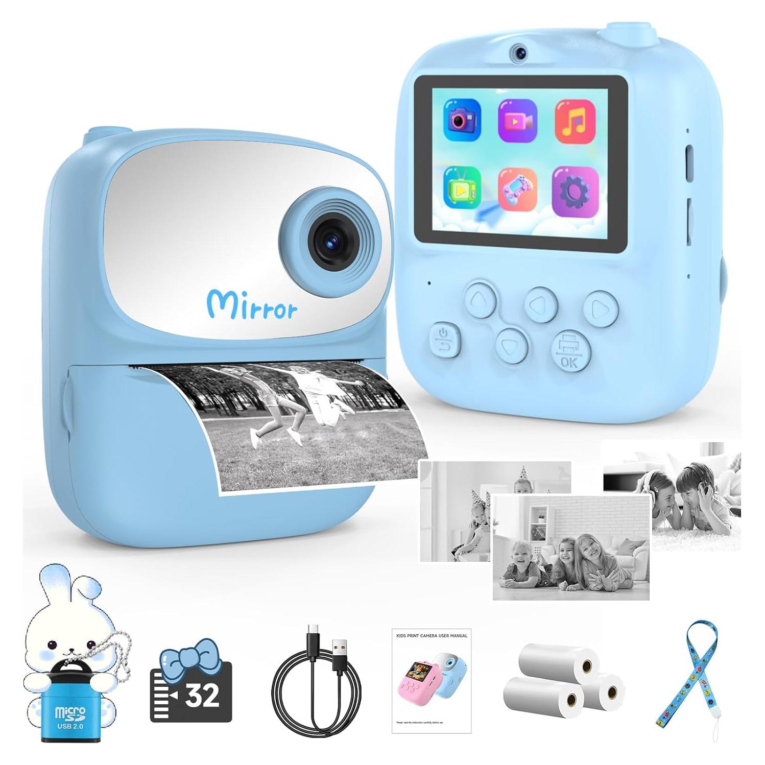 Cámara Instantánea para Niños ICONLINK Azul con 32GB