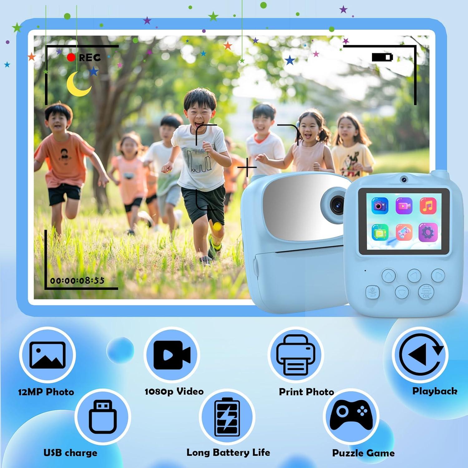 Cámara Instantánea para Niños ICONLINK Azul con 32GB