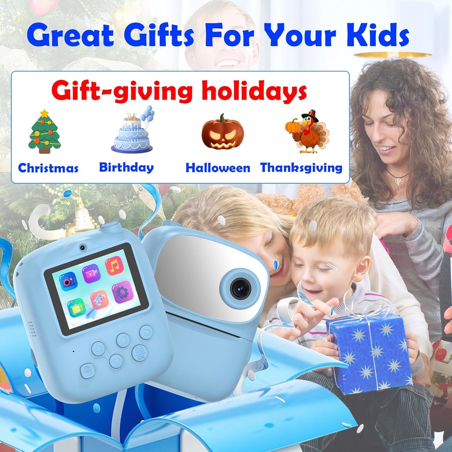 Cámara Instantánea para Niños ICONLINK Azul con 32GB